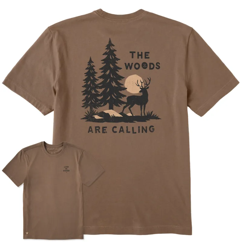 Men's The Woods are Calling Short Sleeve Crusher Tee made by Life is Good
