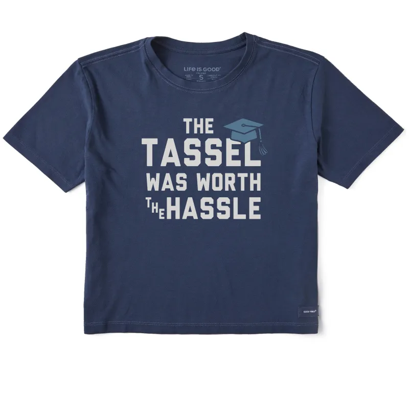 Women's The Tassel Was Worth the Hassle Short Sleeve Crusher Boxy Tee made by Life is Good