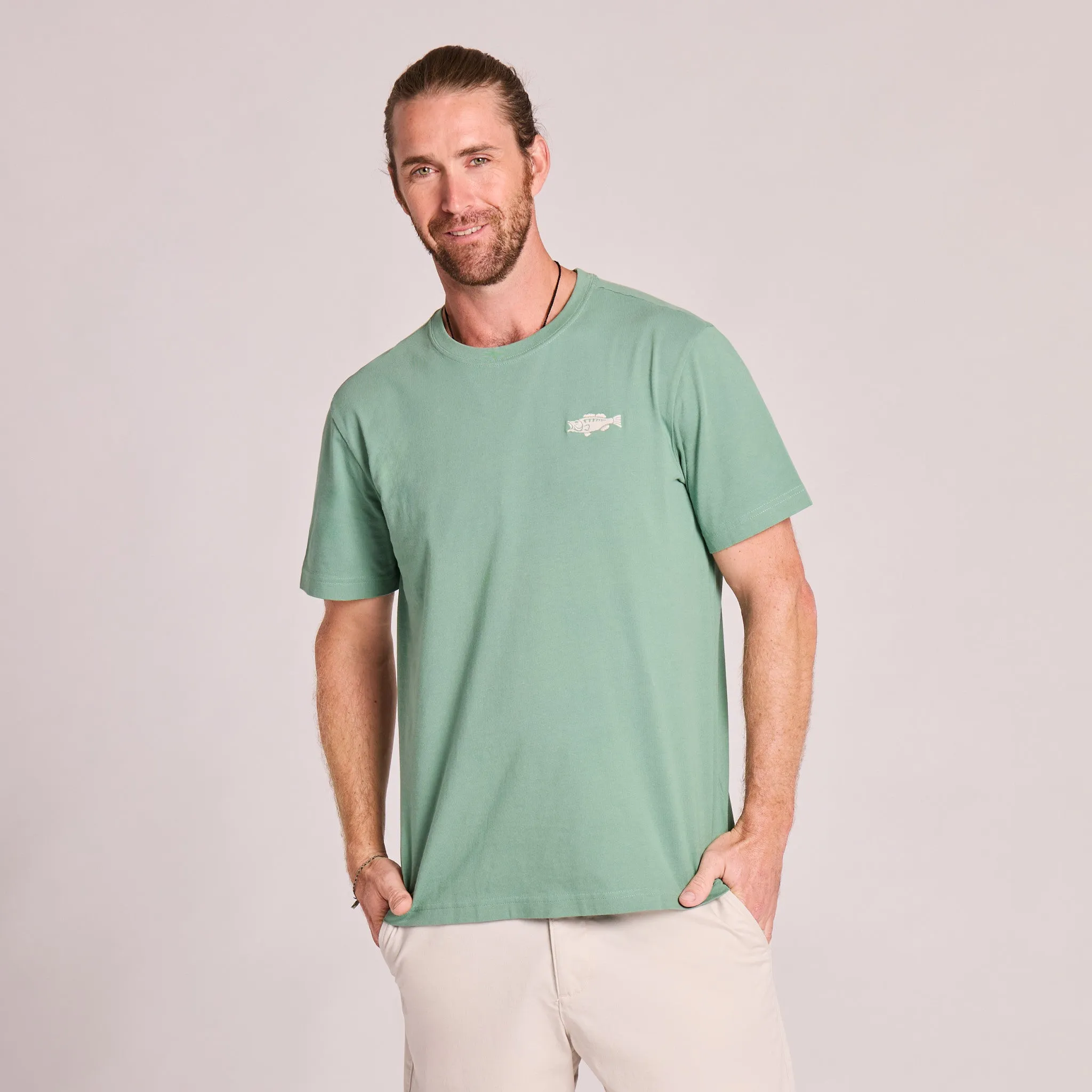 Men's Bass Fish Short Sleeve Crusher Tee sold by Life is Good