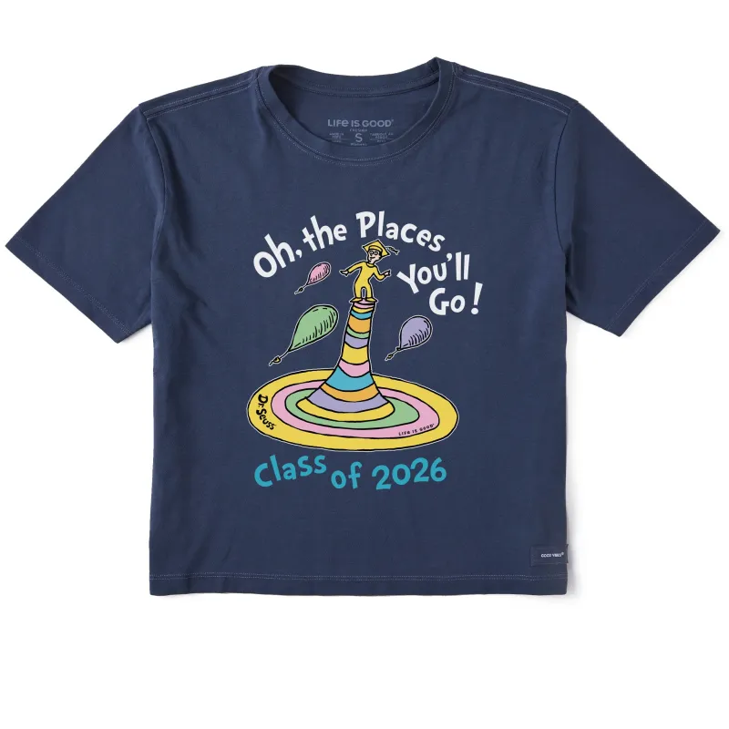 Women's Oh the Places Class of 2026 Short Sleeve Crusher Boxy Tee made by Life is Good