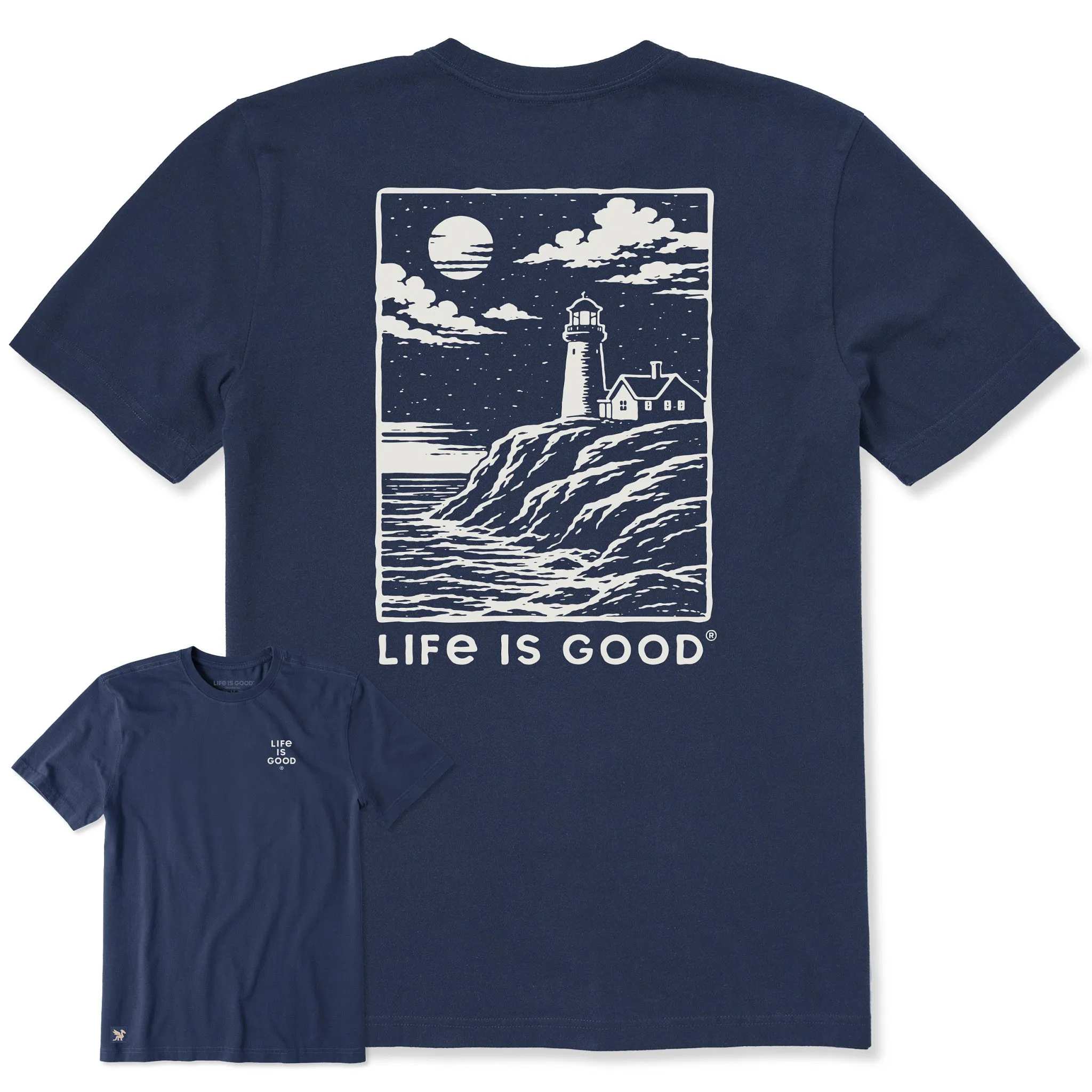 Men's Rocky Outcrop Lighthouse Short Sleeve Tee sold by Life is Good
