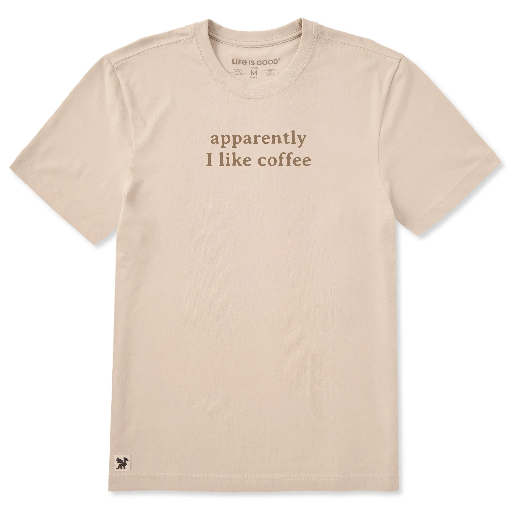 Men's Apparently I Like Coffee Short Sleeve Crusher Tee sold by Life is Good