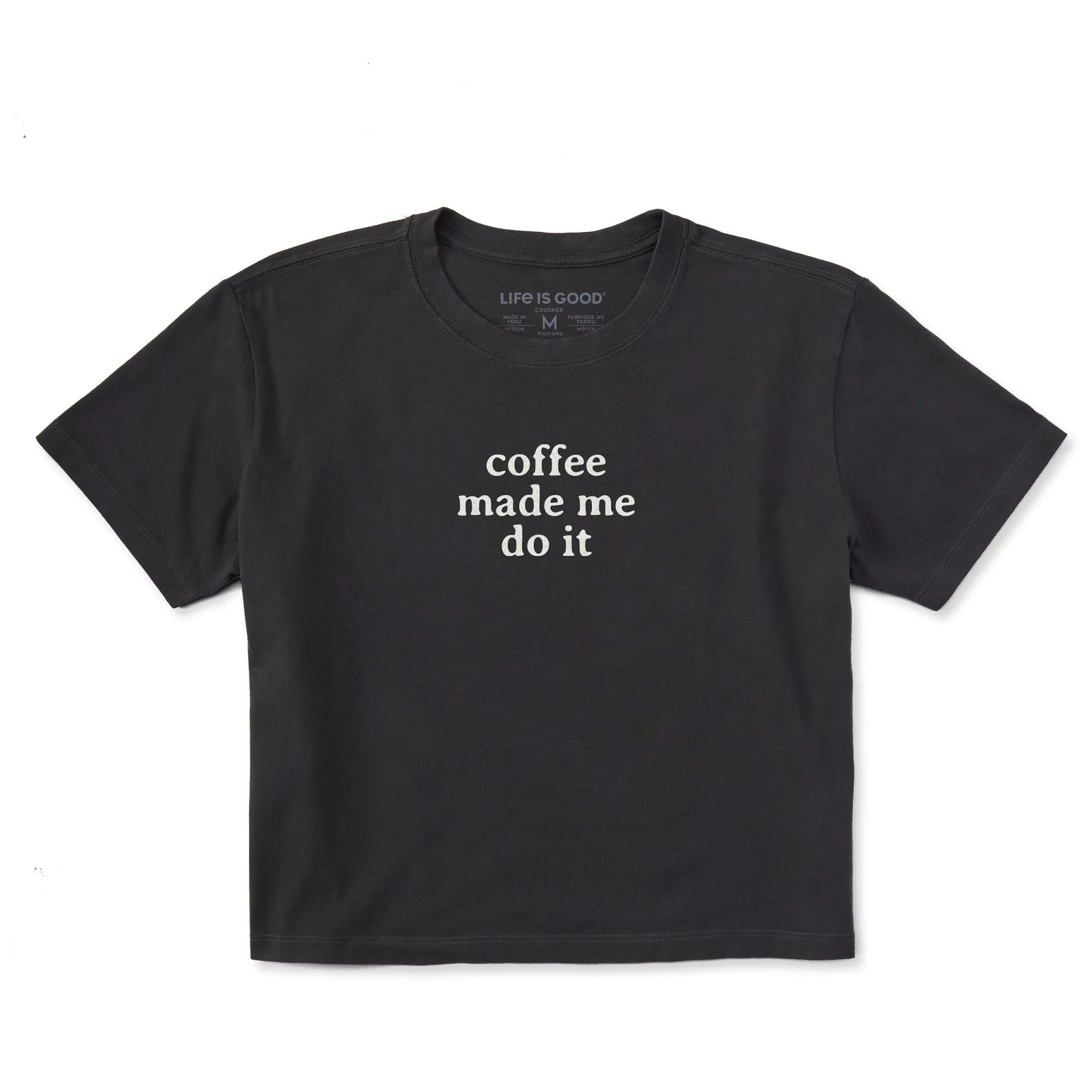 Women's Coffee Made Me Do It Short Sleeve Crusher Boxy Tee sold by Life is Good