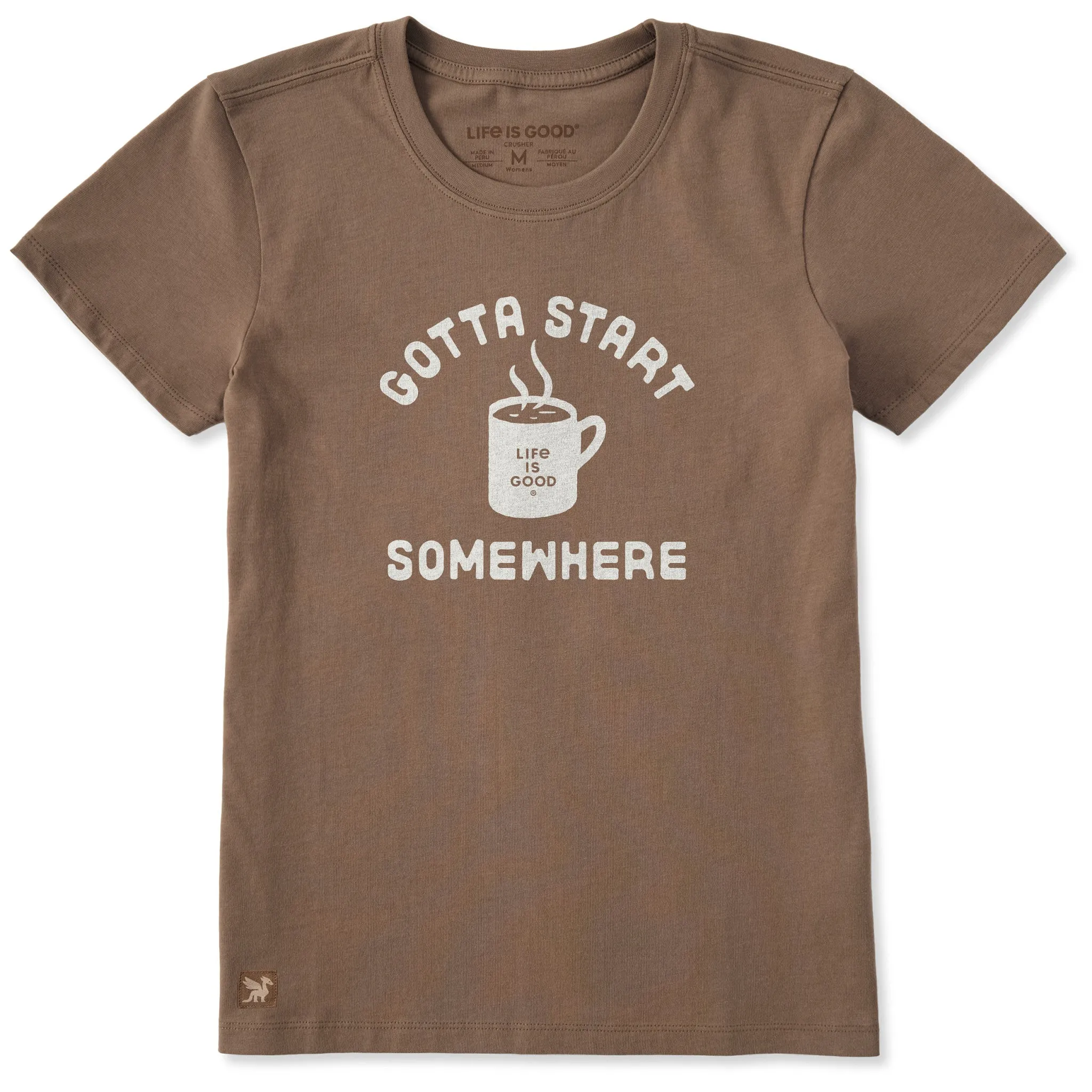 Women's Gotta Start Somewhere Short Sleeve Crusher Tee sold by Life is Good