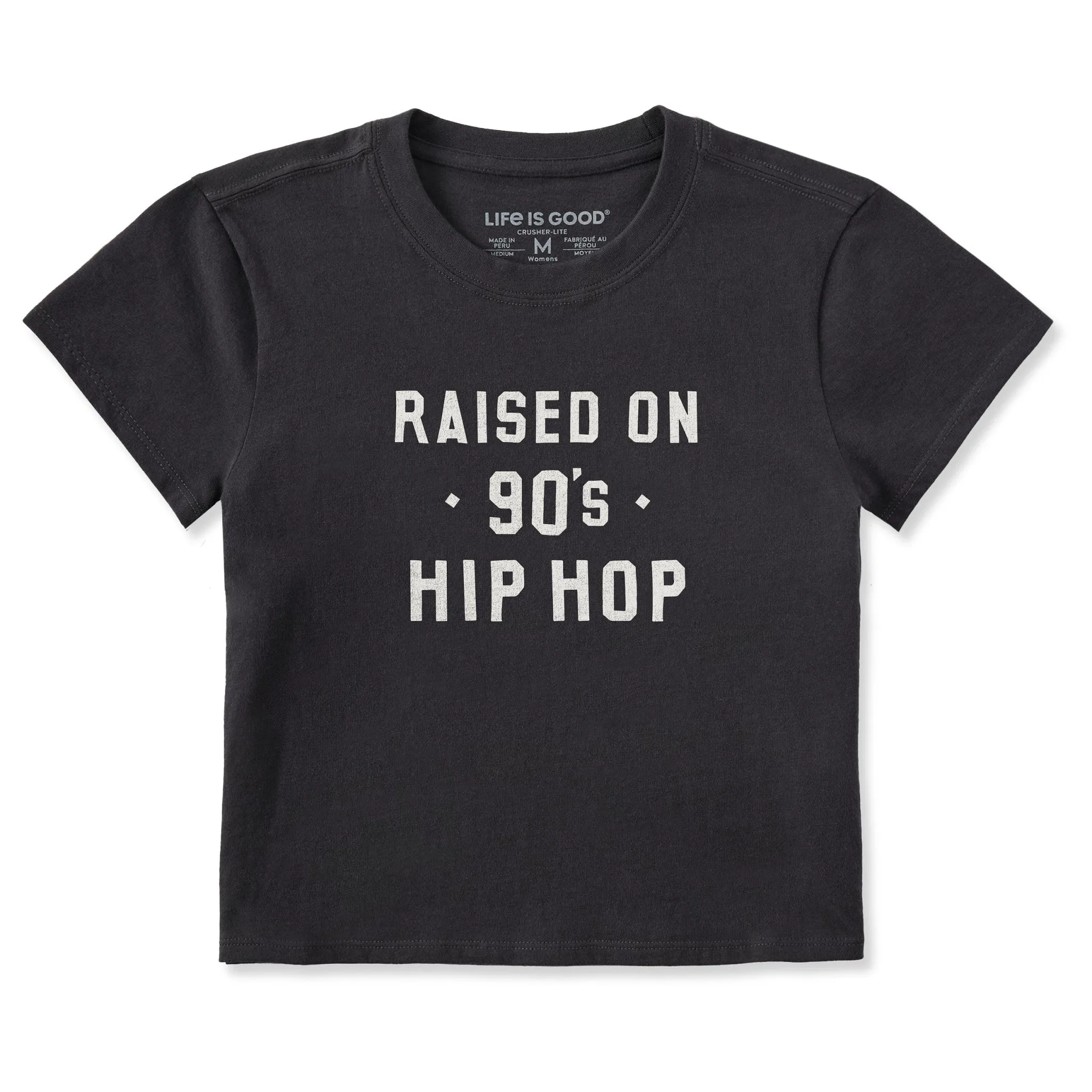 Women's Raised on 90s Hip Hop Crusher-LITE Shrunken Tee sold by Life is Good
