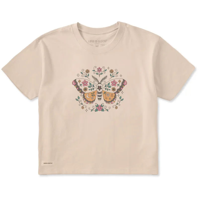 Women's Doodle Moth Short Sleeve Crusher Boxy Tee made by Life is Good