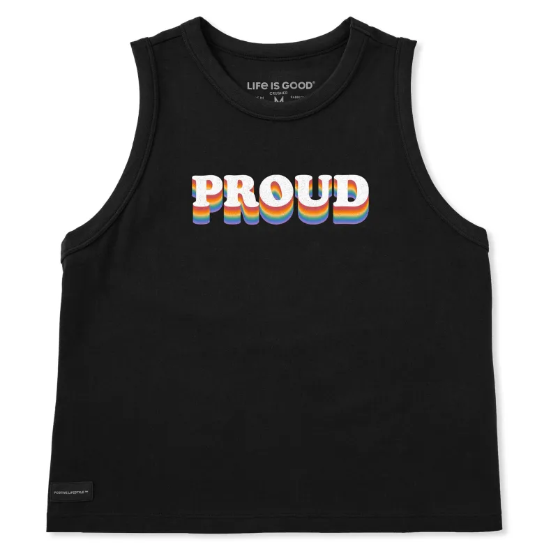 Women's Proud Rainbow Crusher Boxy Tank made by Life is Good
