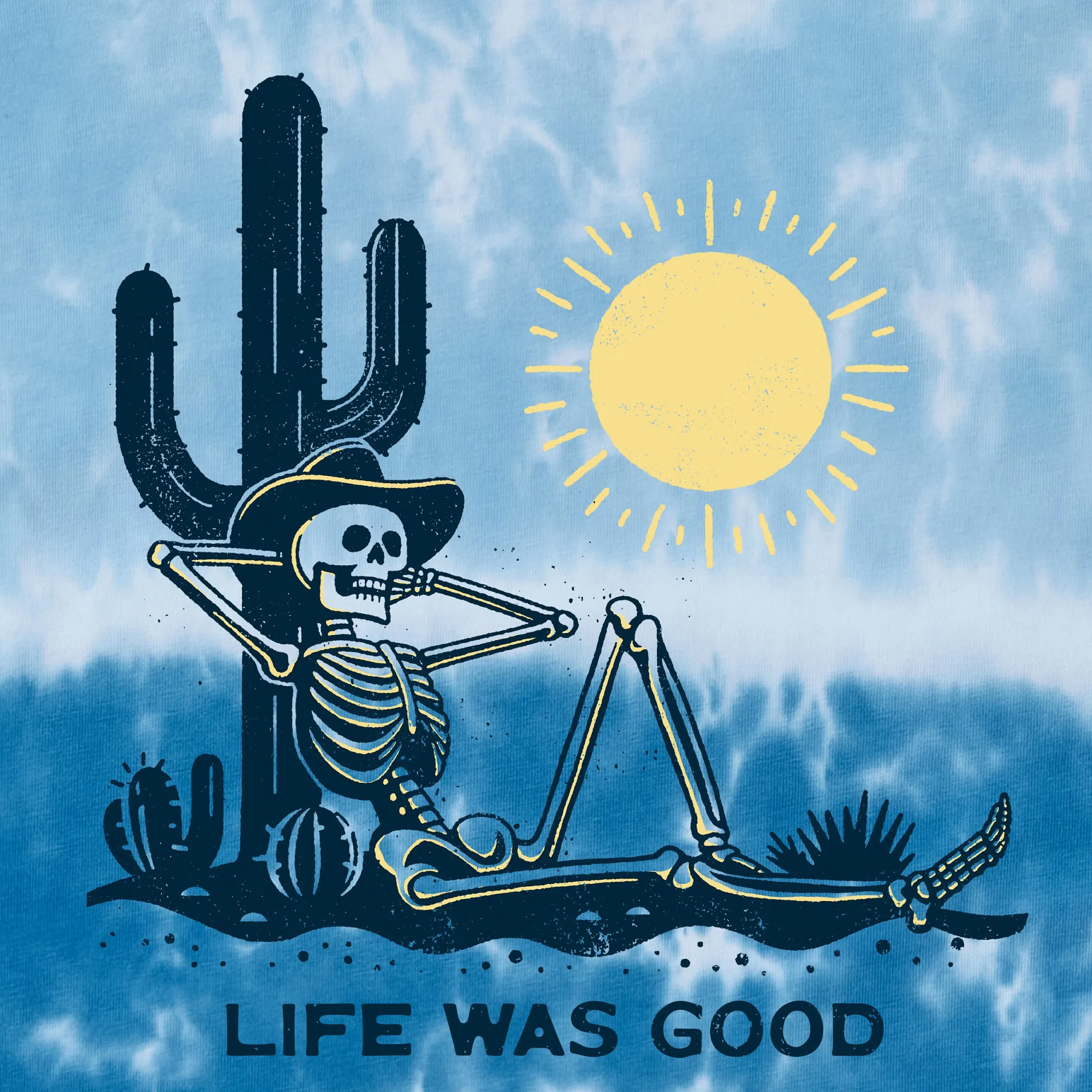 Men's Life was Good Cowboy Skull Men's Short Sleeve Crusher Tie-Dye Tee sold by Life is Good product image thumbnail 2