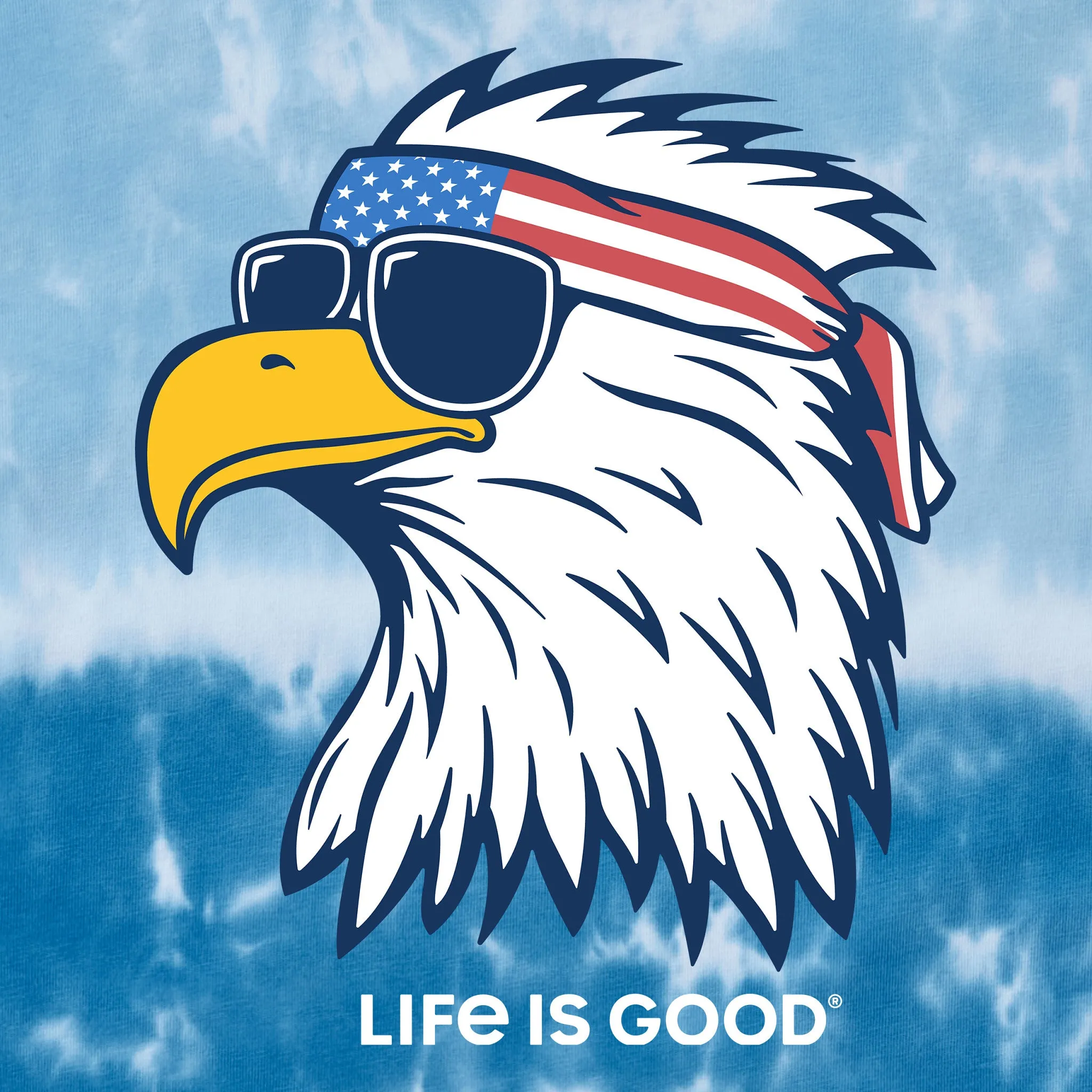 Men's Patriotic Eagle Men's Short Sleeve Crusher Tie-Dye Tee sold by Life is Good product image thumbnail 2
