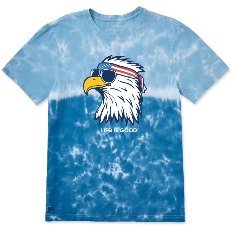 Men's Patriotic Eagle Men's Short Sleeve Crusher Tie-Dye Tee made by Life is Good