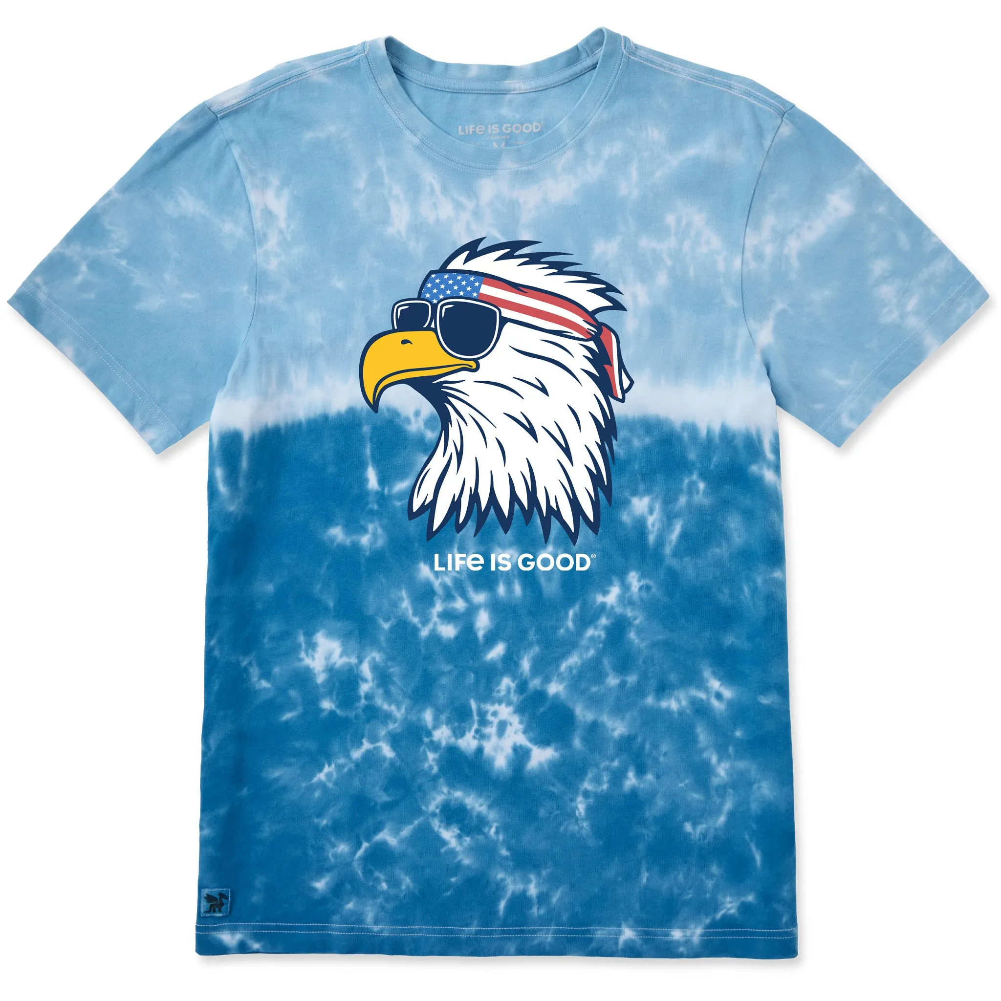 Men's Patriotic Eagle Men's Short Sleeve Crusher Tie-Dye Tee sold by Life is Good
