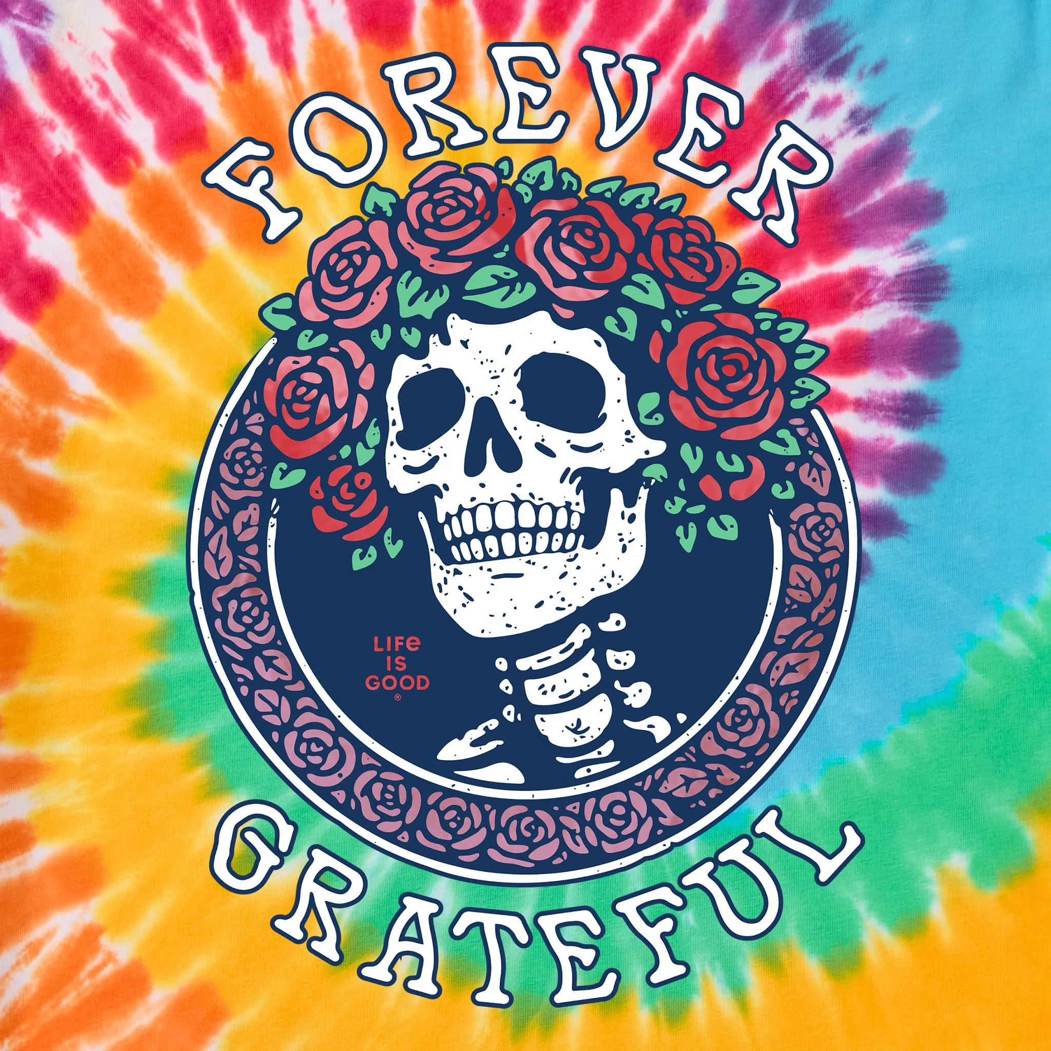Women's Forever Grateful Roses Crusher-LITE Shrunken Tie-Dye Tee sold by Life is Good product image thumbnail 2