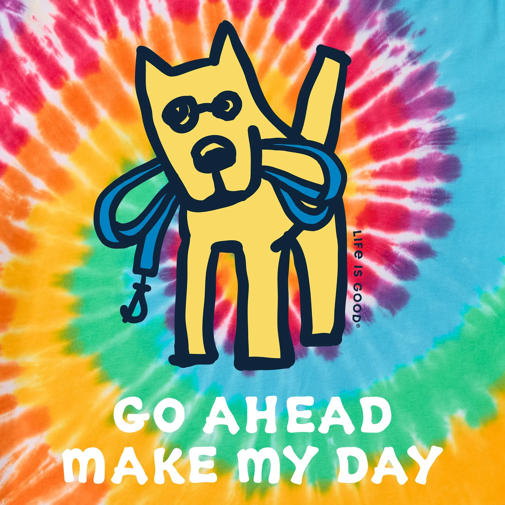 Men's Go Ahead Make My Day Men's Short Sleeve Crusher Tie-Dye Tee sold by Life is Good product image thumbnail 2