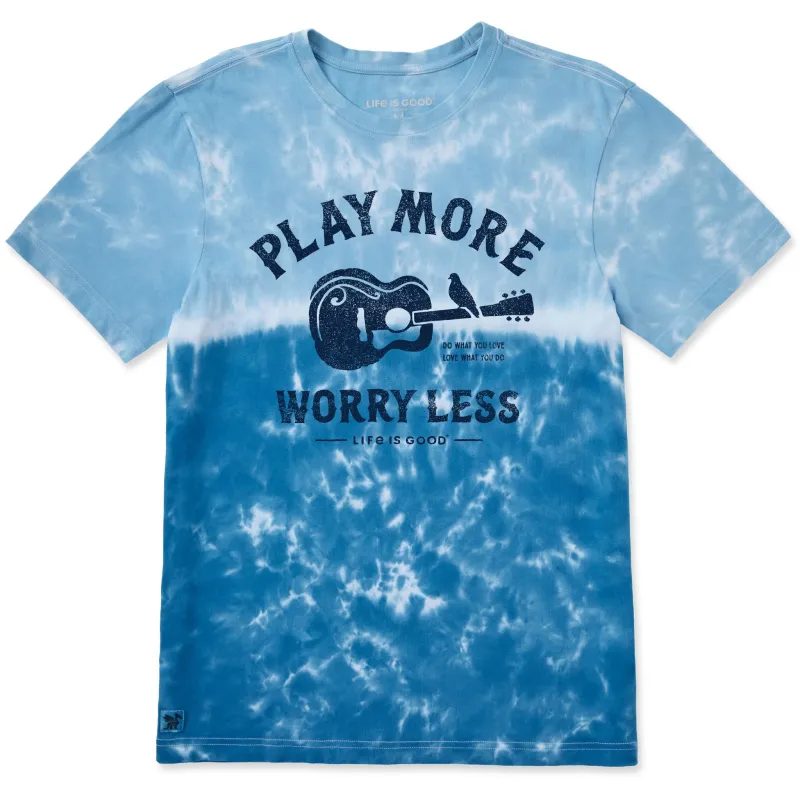 Men's Guitar Play More Men's Short Sleeve Crusher Tie-Dye Tee made by Life is Good