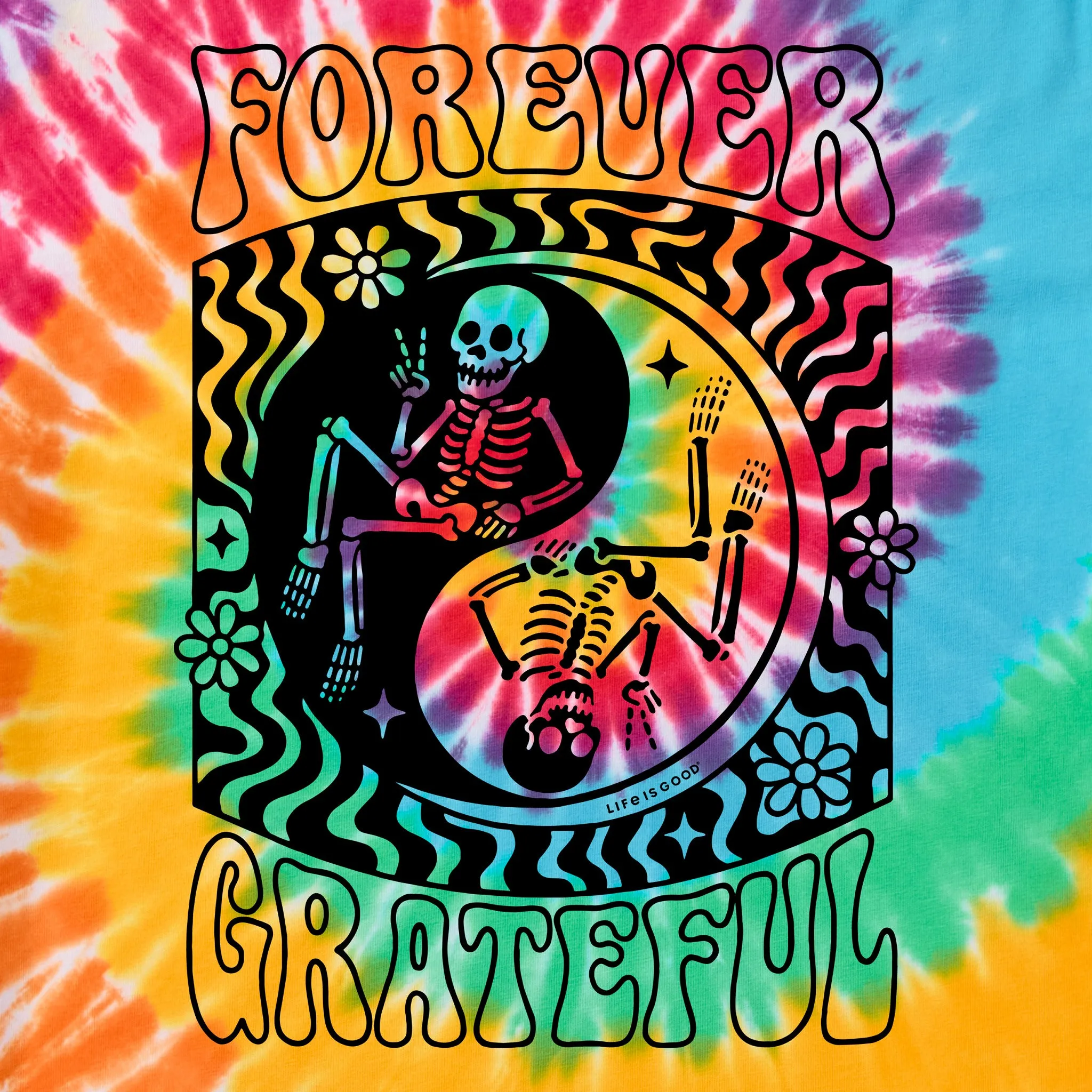 Women's Forever Grateful Yin Yang Short Sleeve Crusher Tie-Dye Tee sold by Life is Good product image thumbnail 2