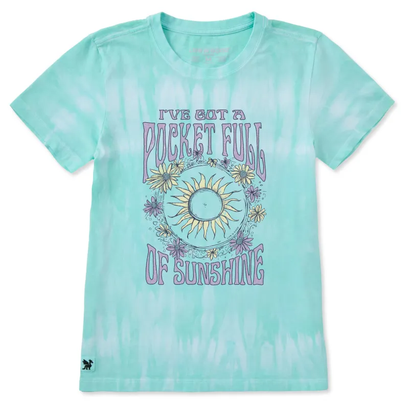 Women's Pocket Full of Sunshine Sun Short Sleeve Crusher Tie-Dye Tee made by Life is Good