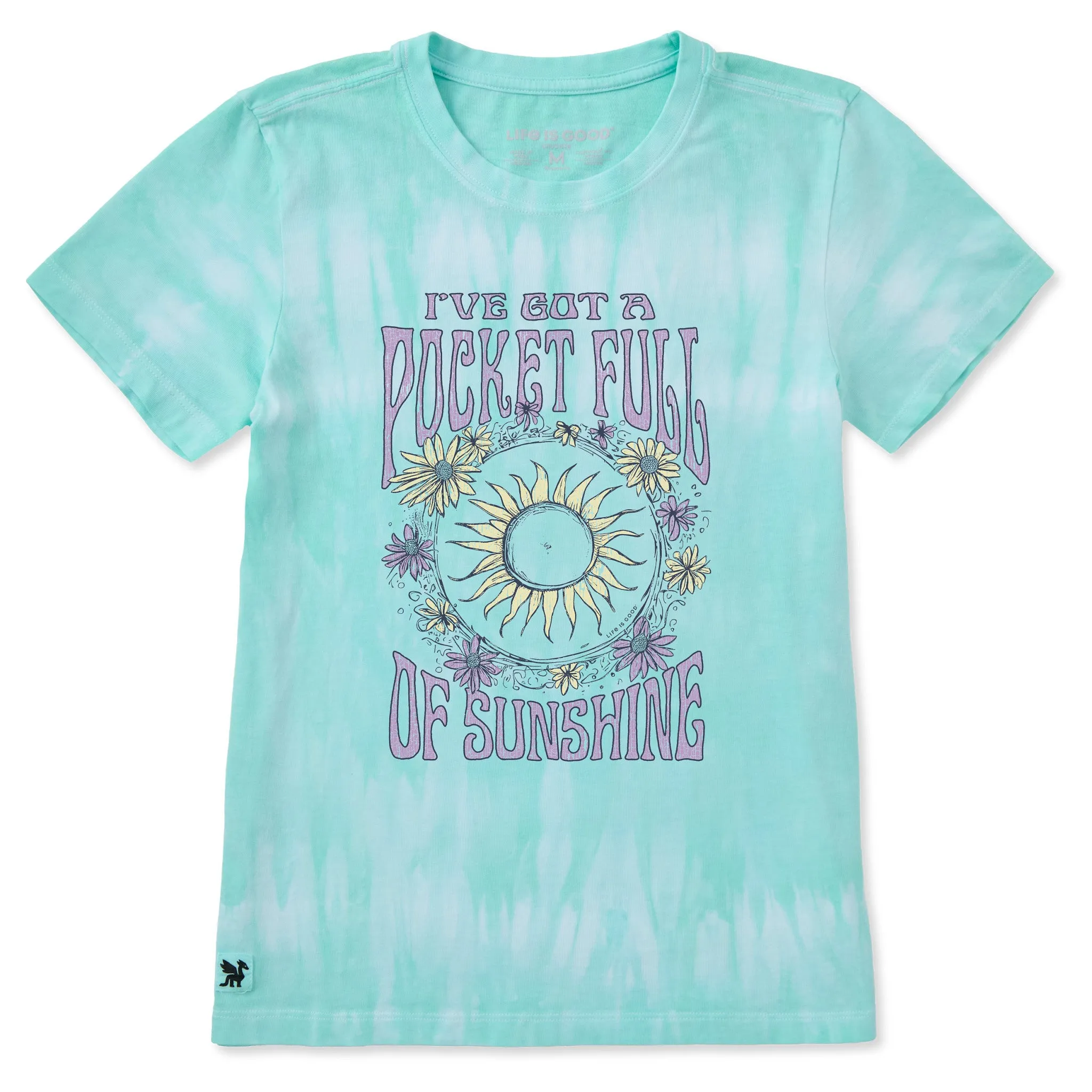 Women's Pocket Full of Sunshine Sun Short Sleeve Crusher Tie-Dye Tee sold by Life is Good