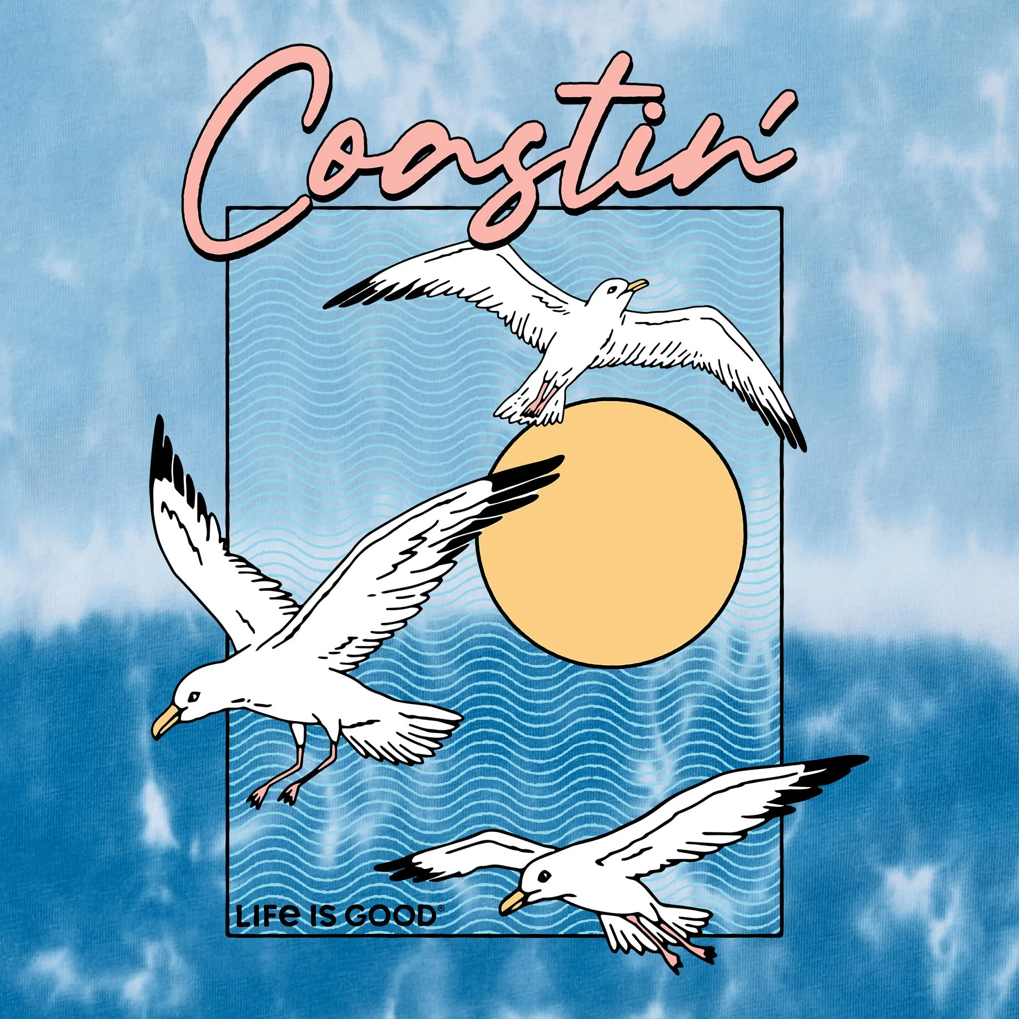 Men's Coastin Seagulls Men's Short Sleeve Crusher Tie-Dye Tee sold by Life is Good product image thumbnail 2