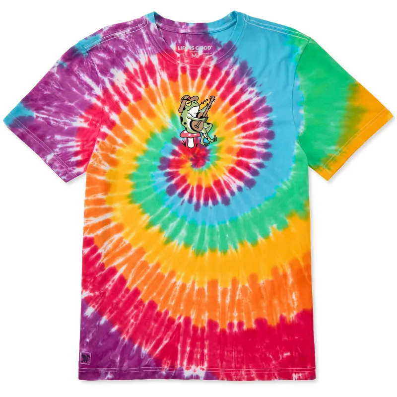 Men's Frog Guitar Men's Short Sleeve Crusher Tie-Dye Tee made by Life is Good
