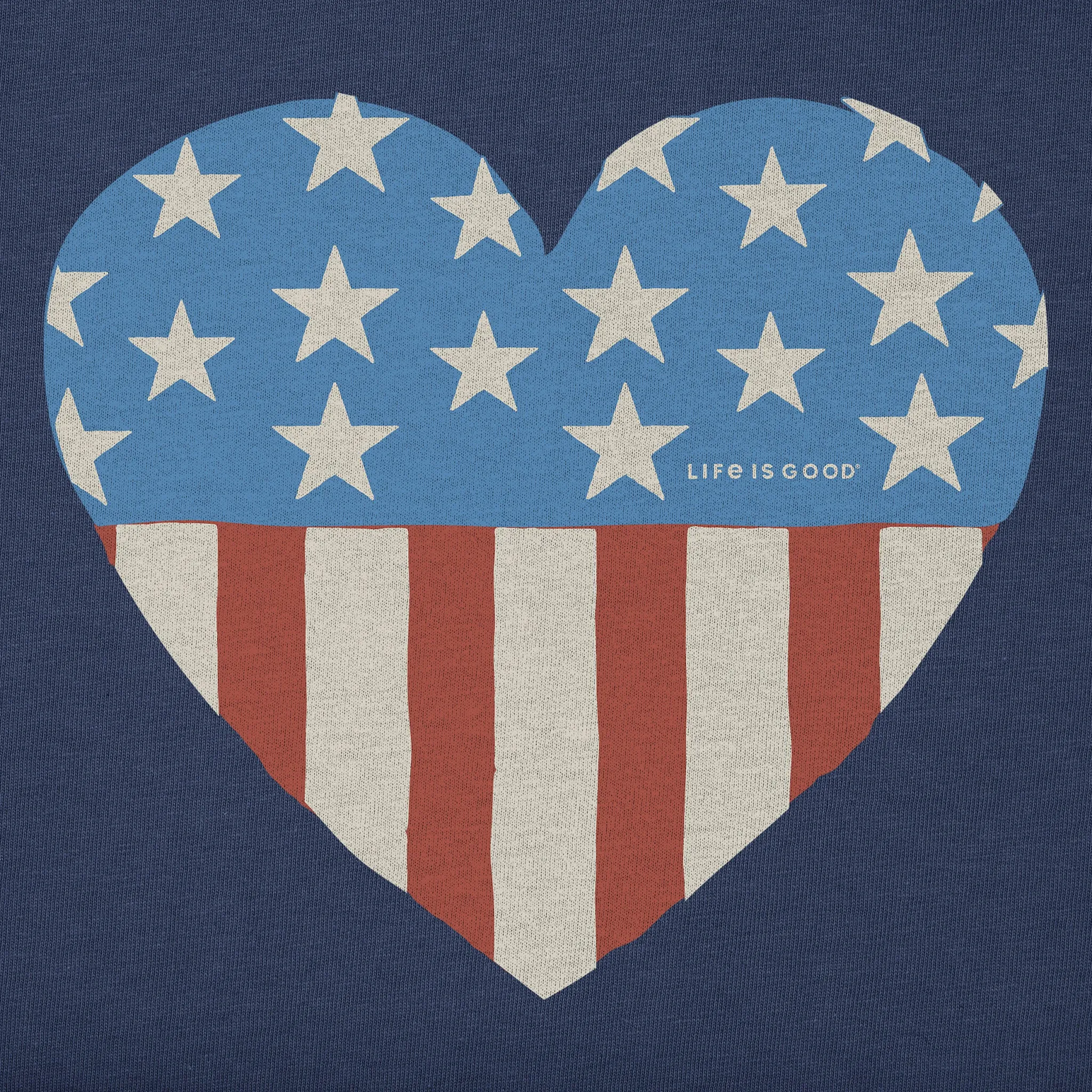 Women's Stars and Stripes Heart Short Sleeve Crusher Vee sold by Life is Good product image thumbnail 4