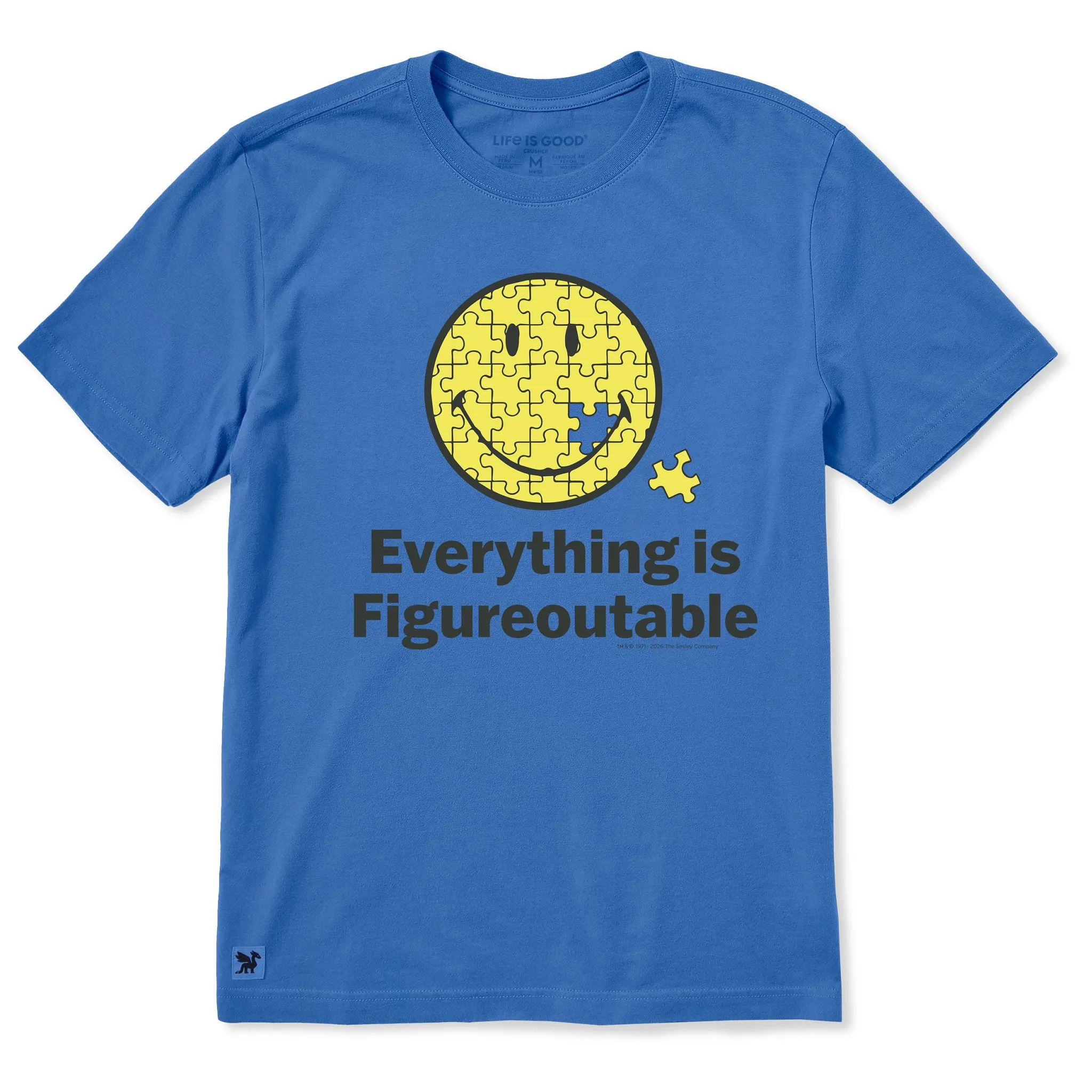 Men's LIG X Smiley Figureoutable Short Sleeve Crusher Tee sold by Life is Good product image thumbnail 3