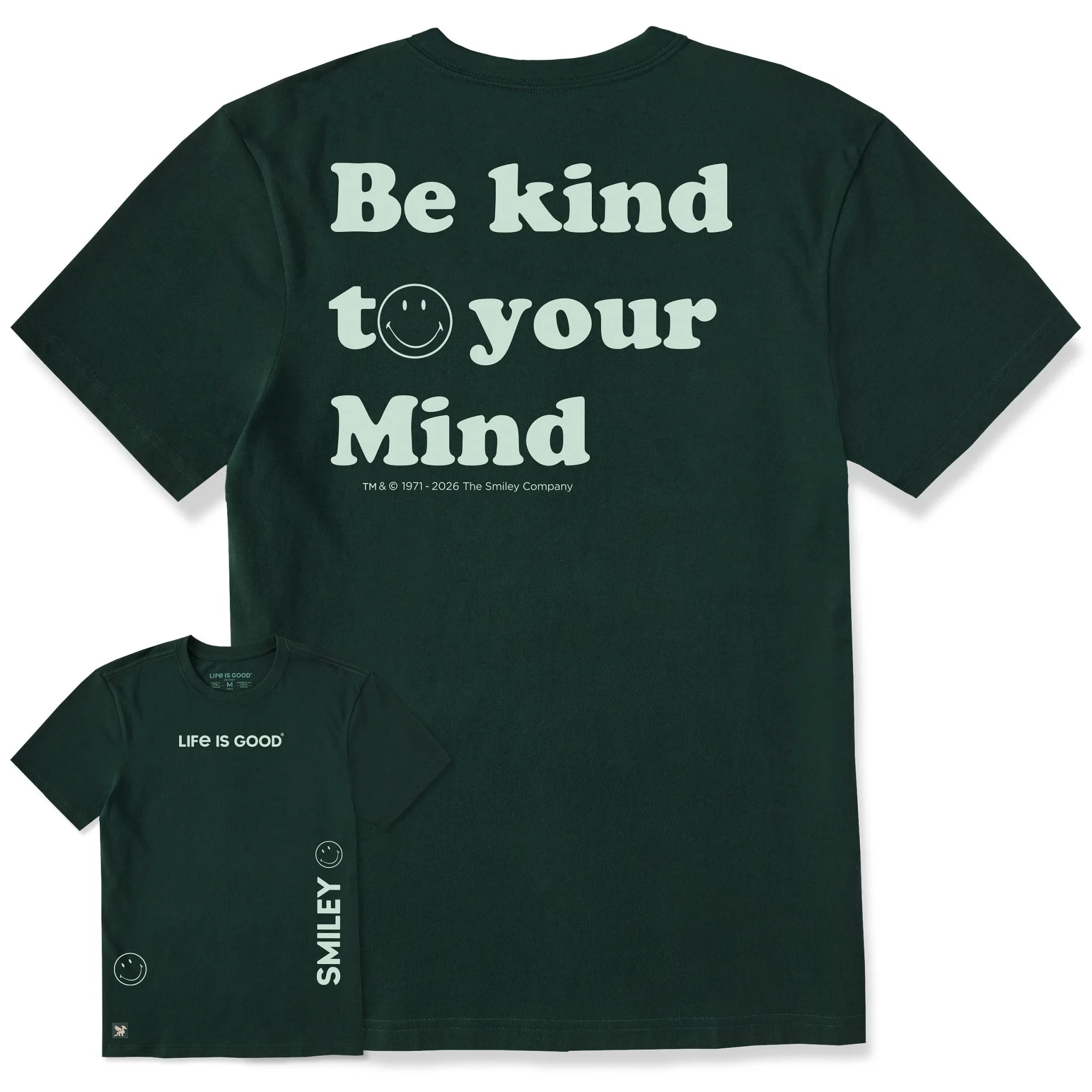 Men's LIG x Smiley Be Kind Short Sleeve Crusher Tee sold by Life is Good