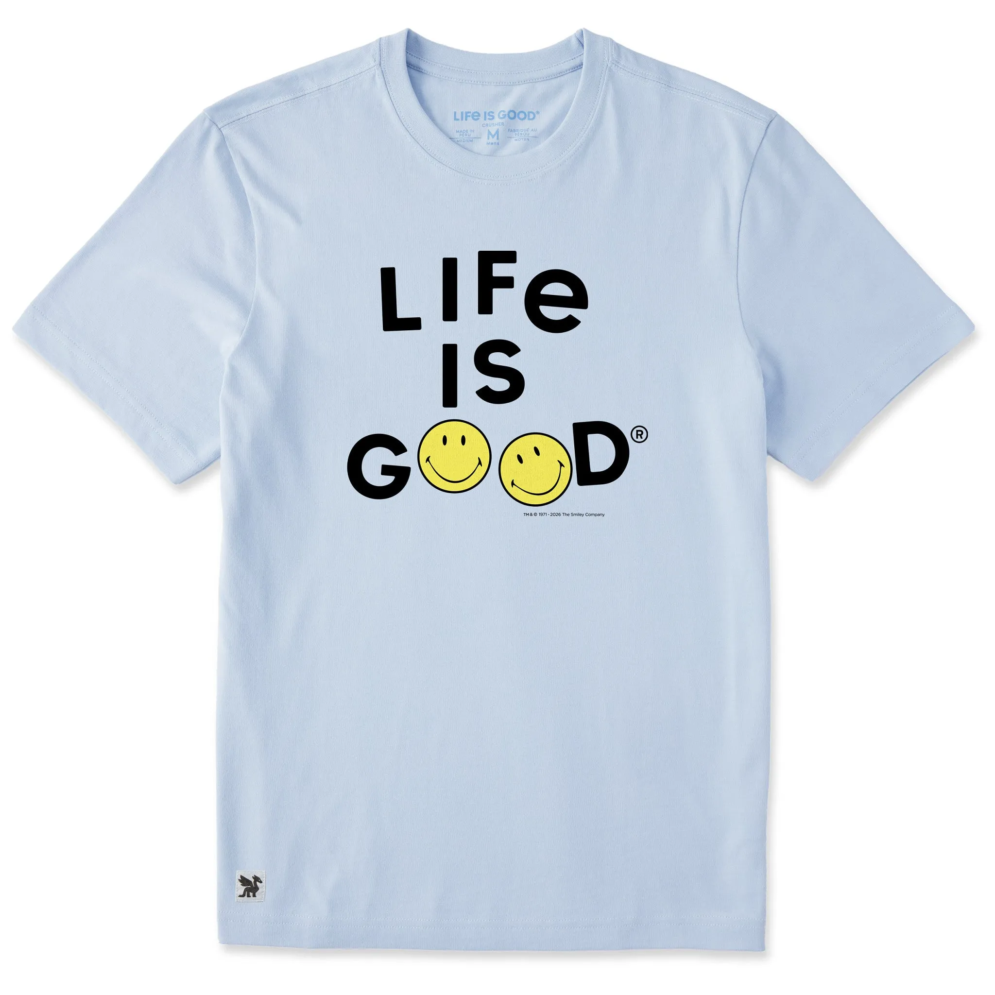 Men's LIG X Smiley Jumble Short Sleeve Crusher Tee sold by Life is Good
