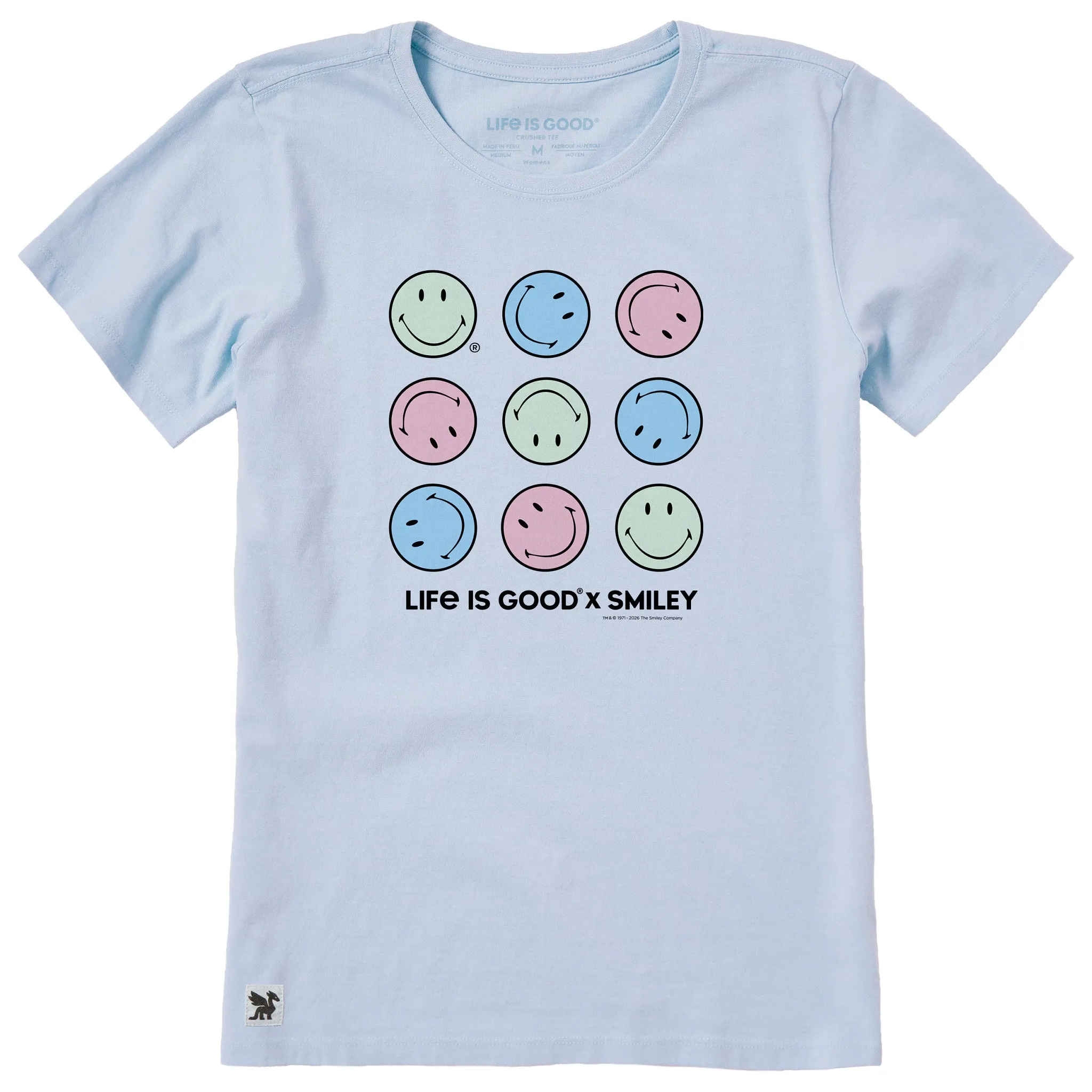 Women's LIG X Smiley Rotation Short Sleeve Crusher Tee sold by Life is Good