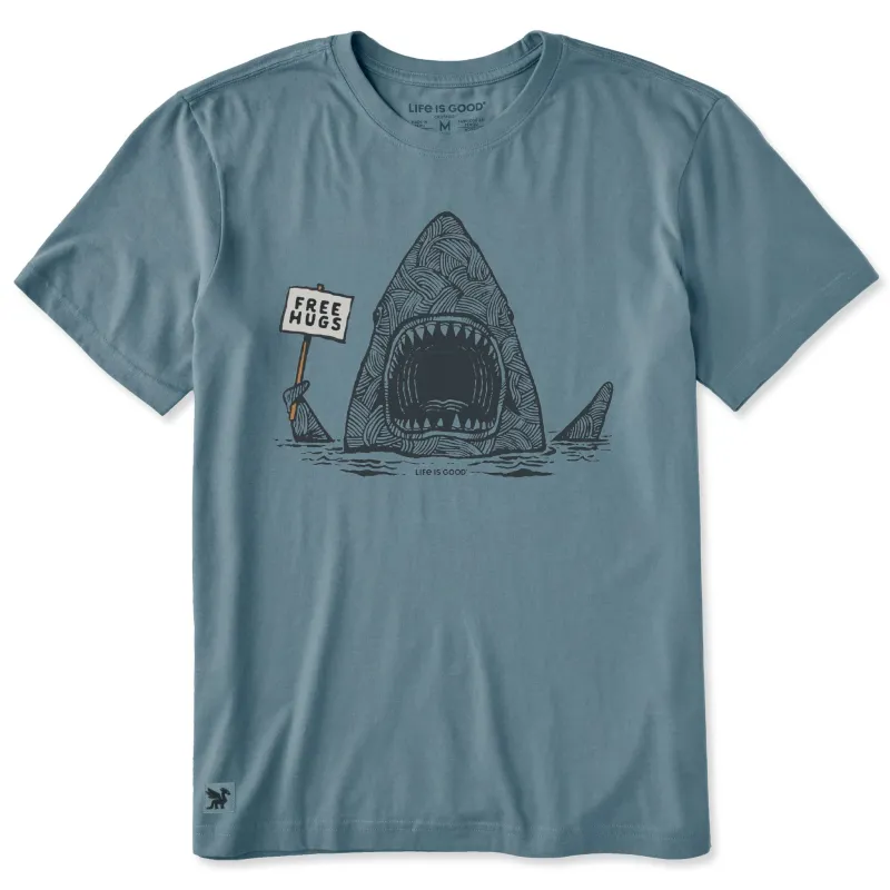 Men's Free Hugs Shark Short Sleeve Crusher-LITE Tee made by Life is Good