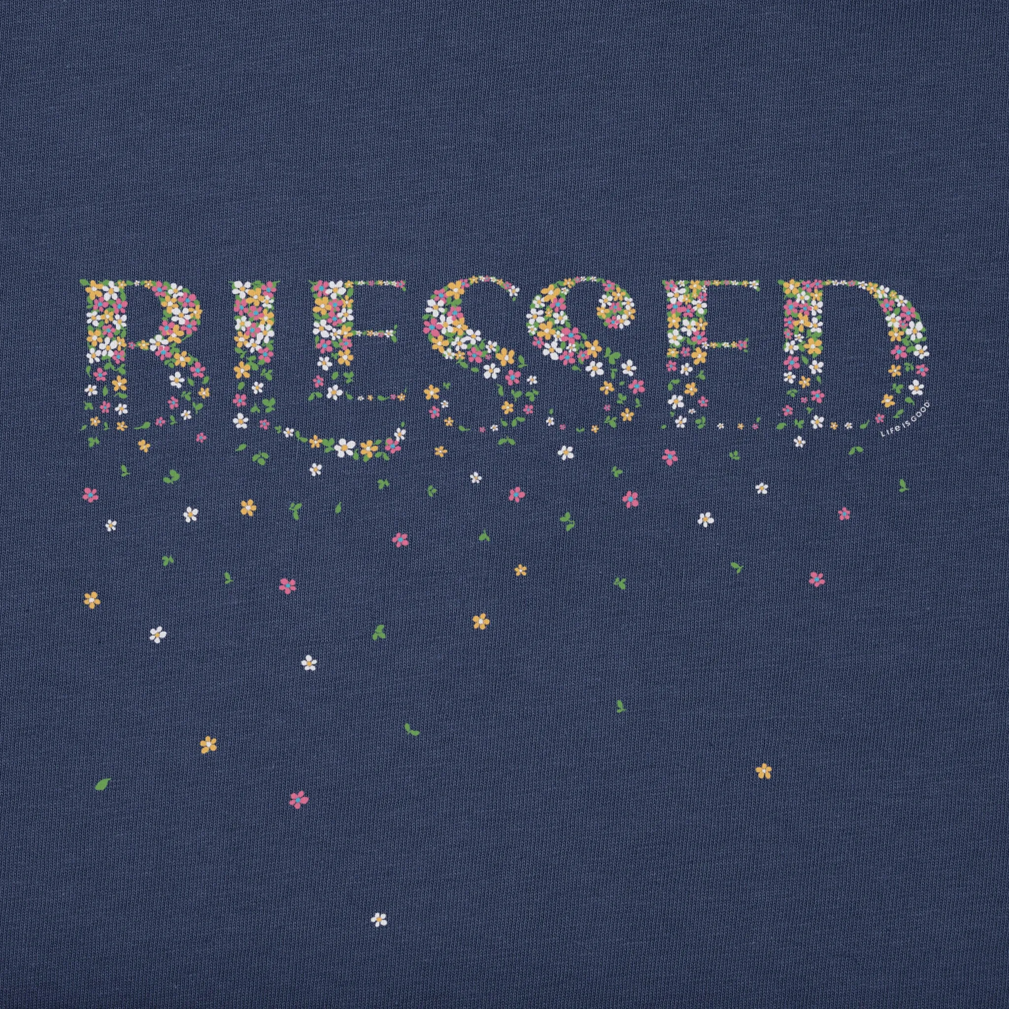 Women's Blessed Spring Flowers Short Sleeve Vee sold by Life is Good product image thumbnail 4