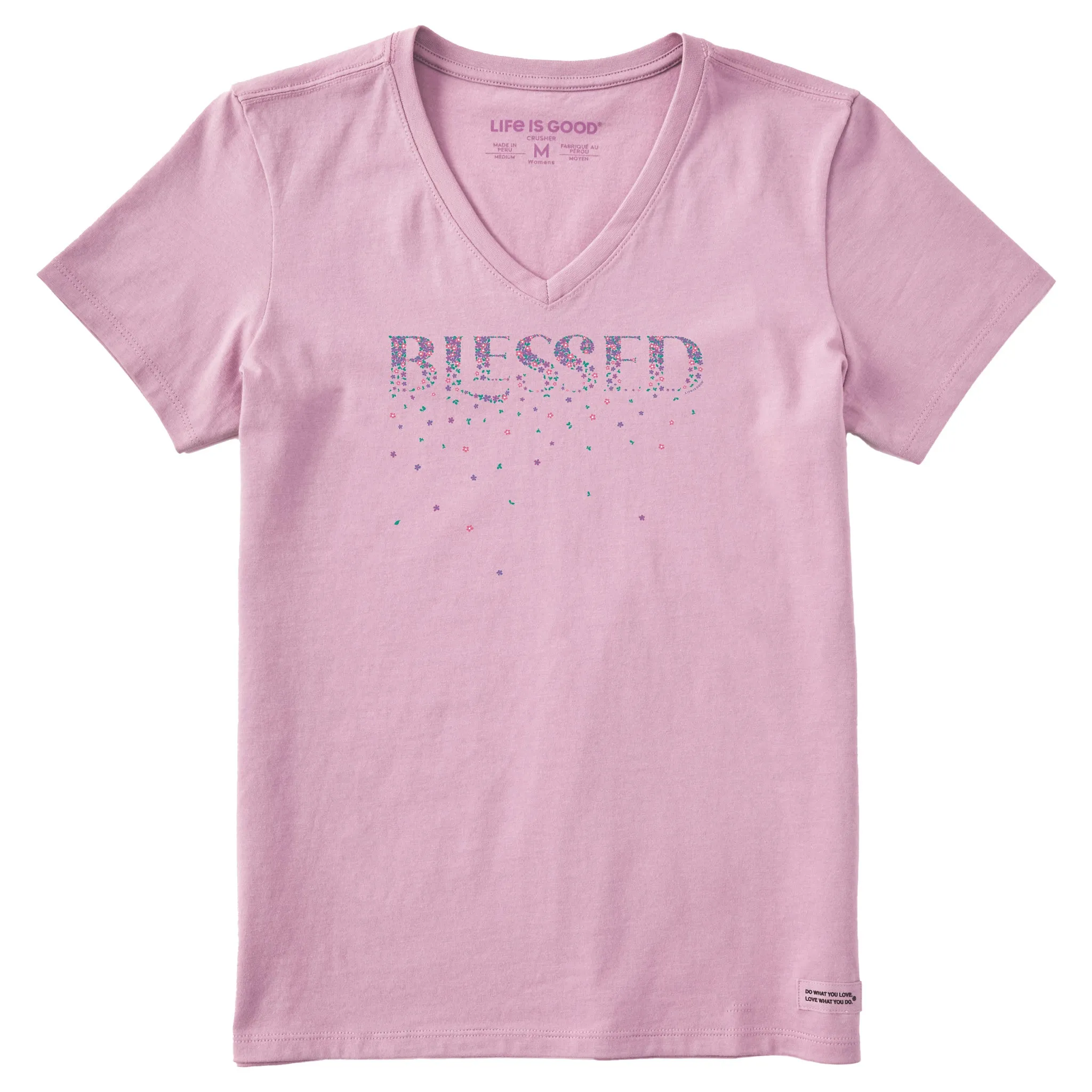 Women's Blessed Spring Flowers Short Sleeve Vee sold by Life is Good