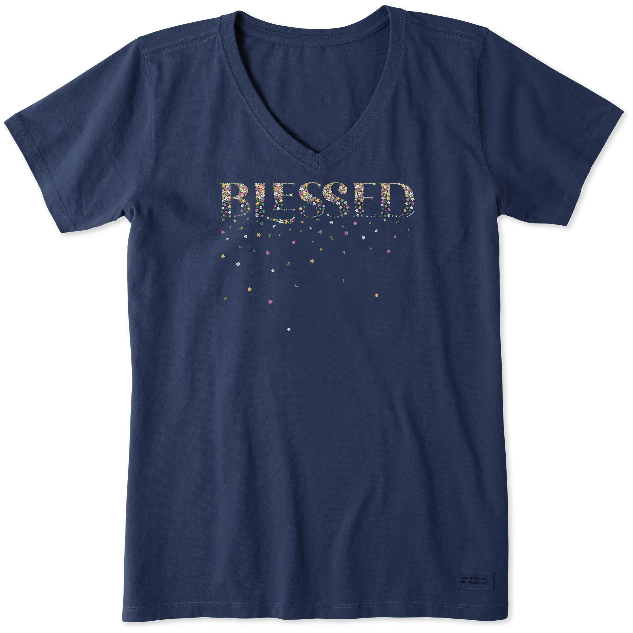Women's Blessed Spring Flowers Short Sleeve Vee sold by Life is Good product image thumbnail 5