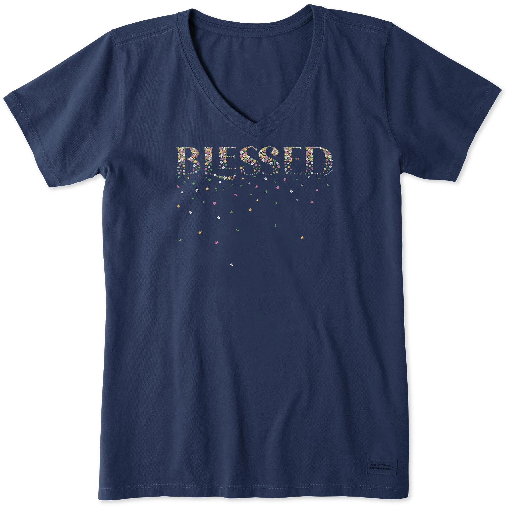 Women's Blessed Spring Flowers Short Sleeve Vee sold by Life is Good product image thumbnail 3