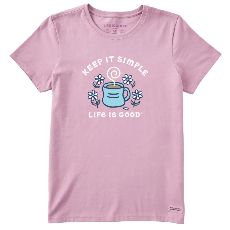 Women's Keep it Simple Coffee and Daisies Short Sleeve Tee made by Life is Good