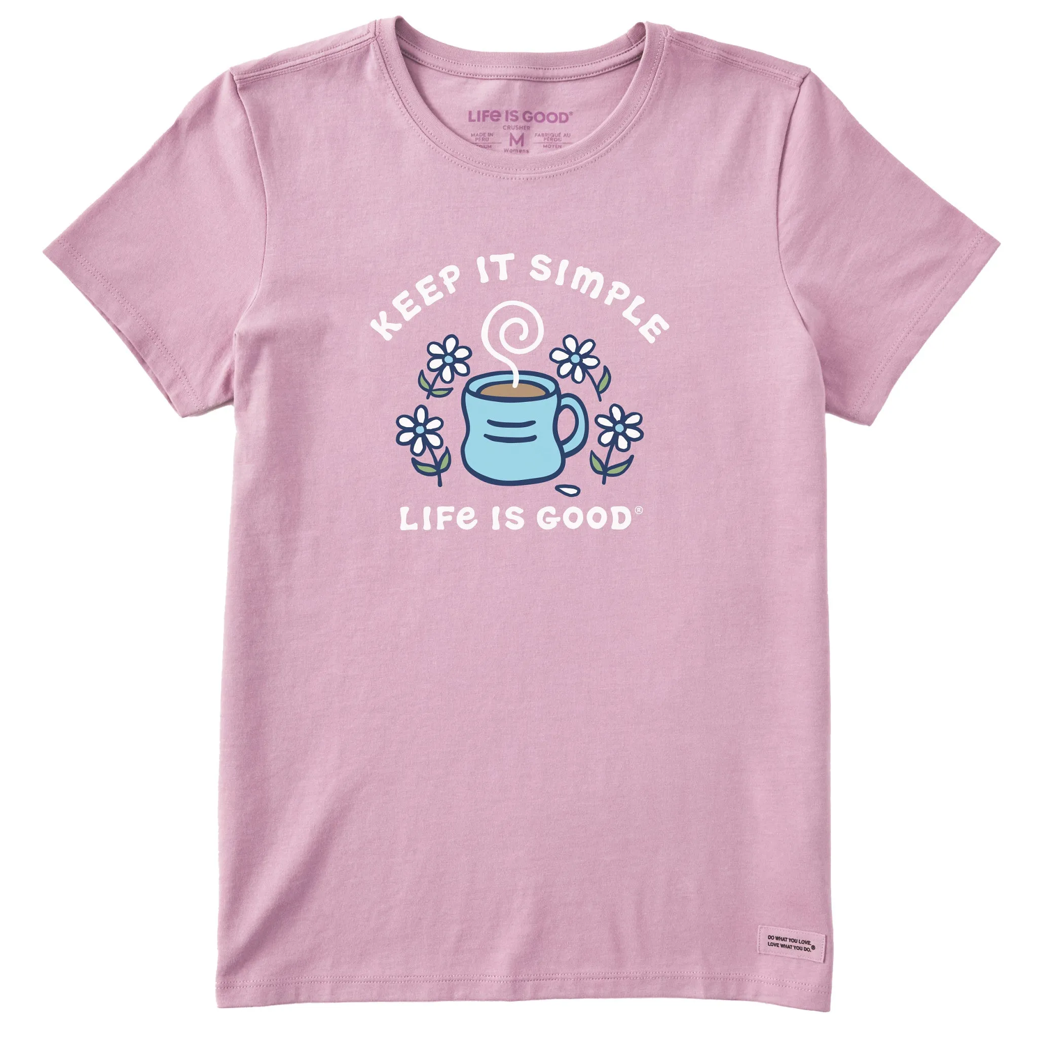 Women's Keep it Simple Coffee and Daisies Short Sleeve Tee sold by Life is Good