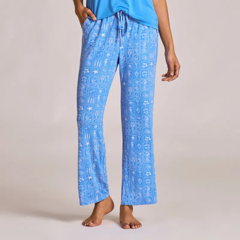 Women's Coastal Stamp Pattern Lightweight Sleep Pant made by Life is Good