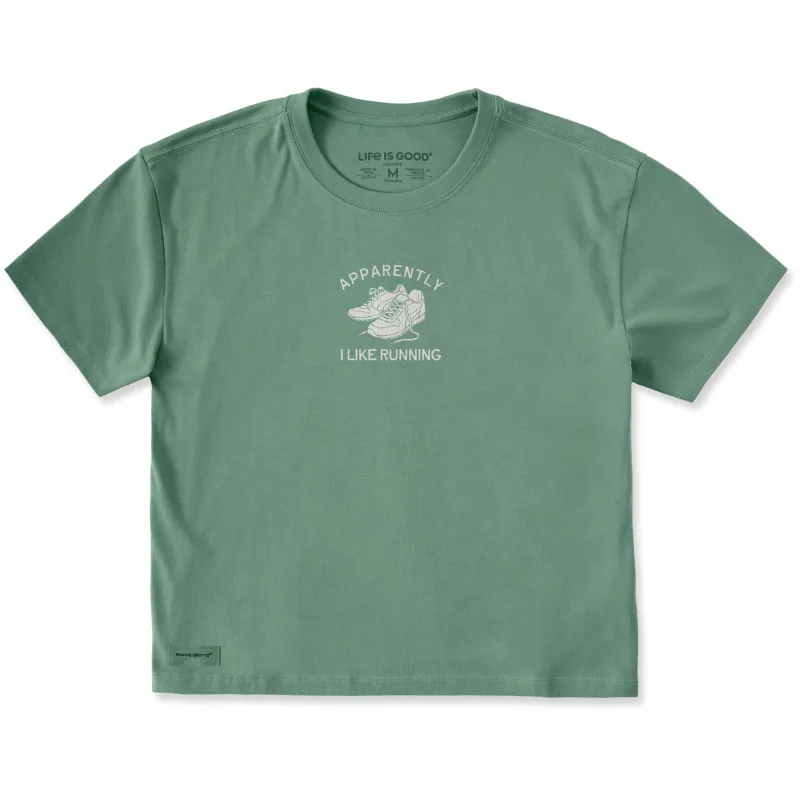 Women's Apparently I Like Running Shoes Short Sleeve Crusher Boxy Tee made by Life is Good
