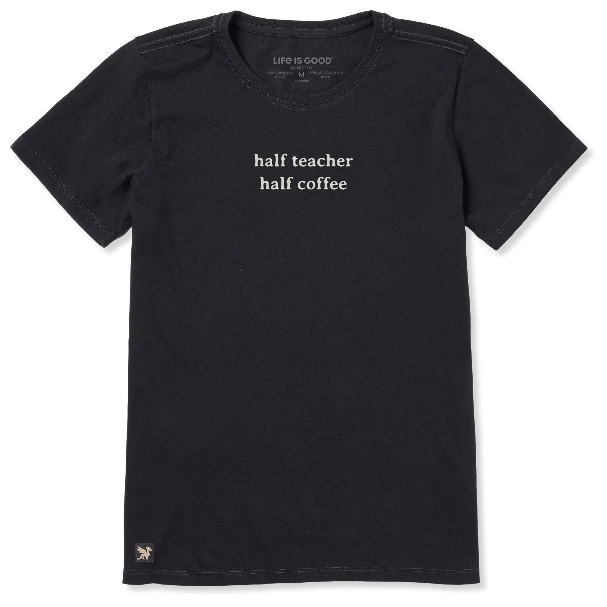 Women's Half Teacher Half Coffee Short Sleeve Tee sold by Life is Good