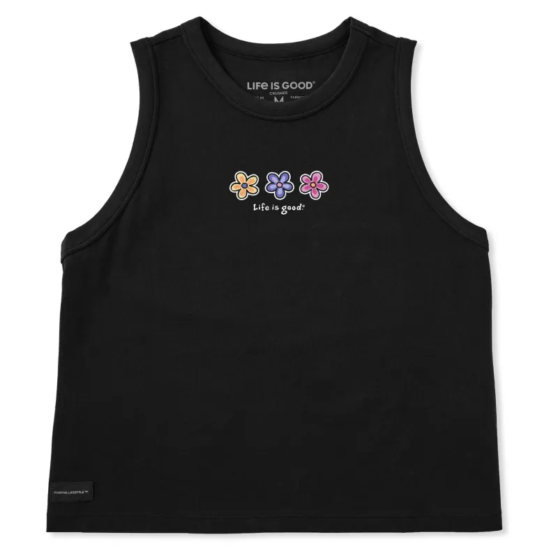 Women's Three Daisies Crusher Boxy Tank made by Life is Good