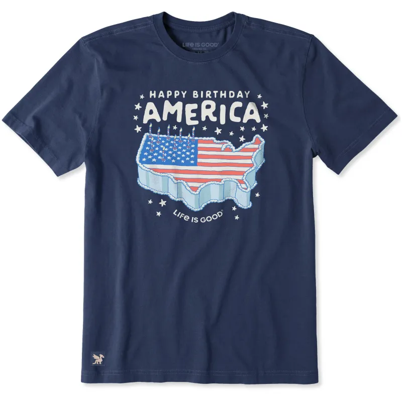 Men's Happy Birthday America Cake Short Sleeve Tee made by Life is Good