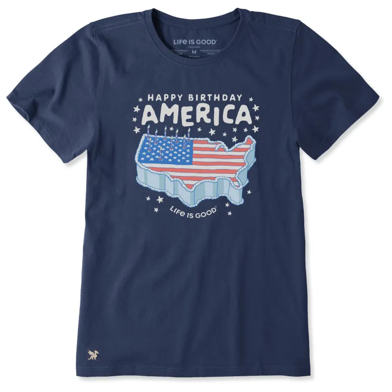 Women's Happy Birthday America Cake Short Sleeve Tee made by Life is Good