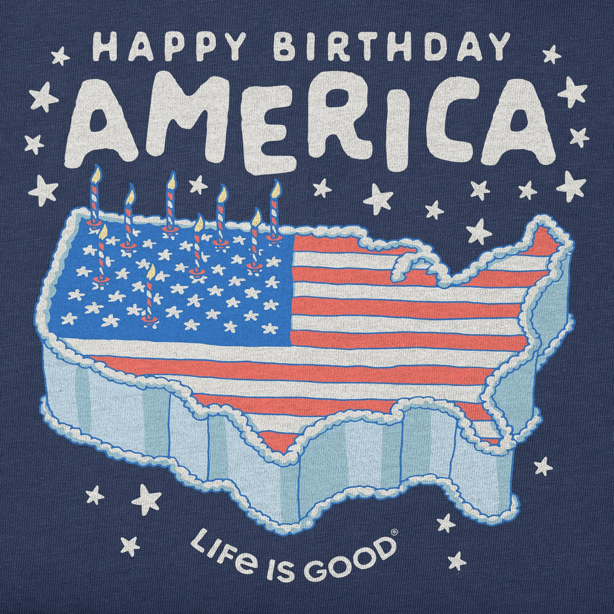 Women's Happy Birthday America Cake Short Sleeve Tee sold by Life is Good product image thumbnail 2