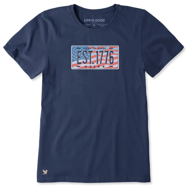 Women's EST. 1776 License Plate Short Sleeve Tee made by Life is Good