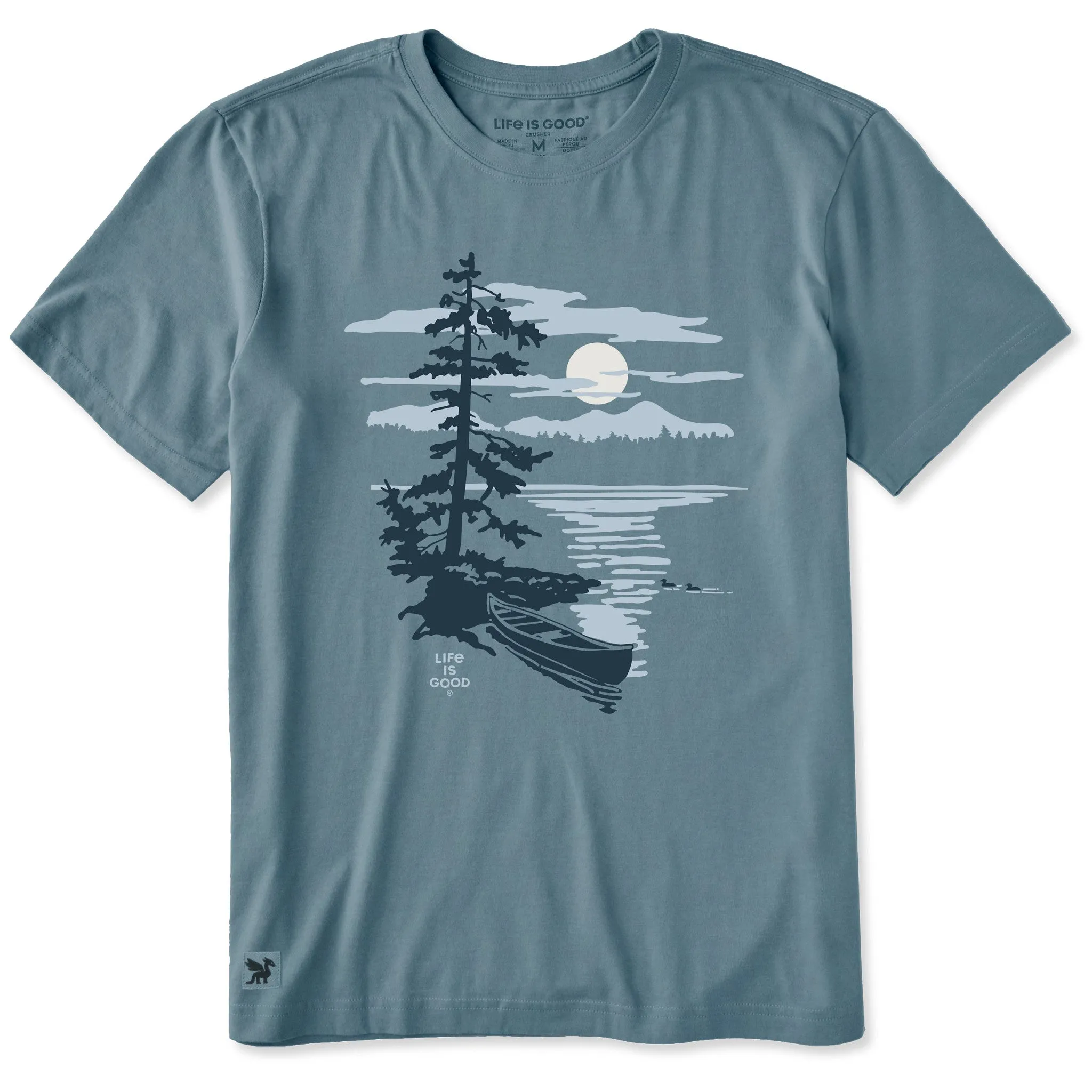 Men's Boat on Shore Short Sleeve Crusher Tee sold by Life is Good