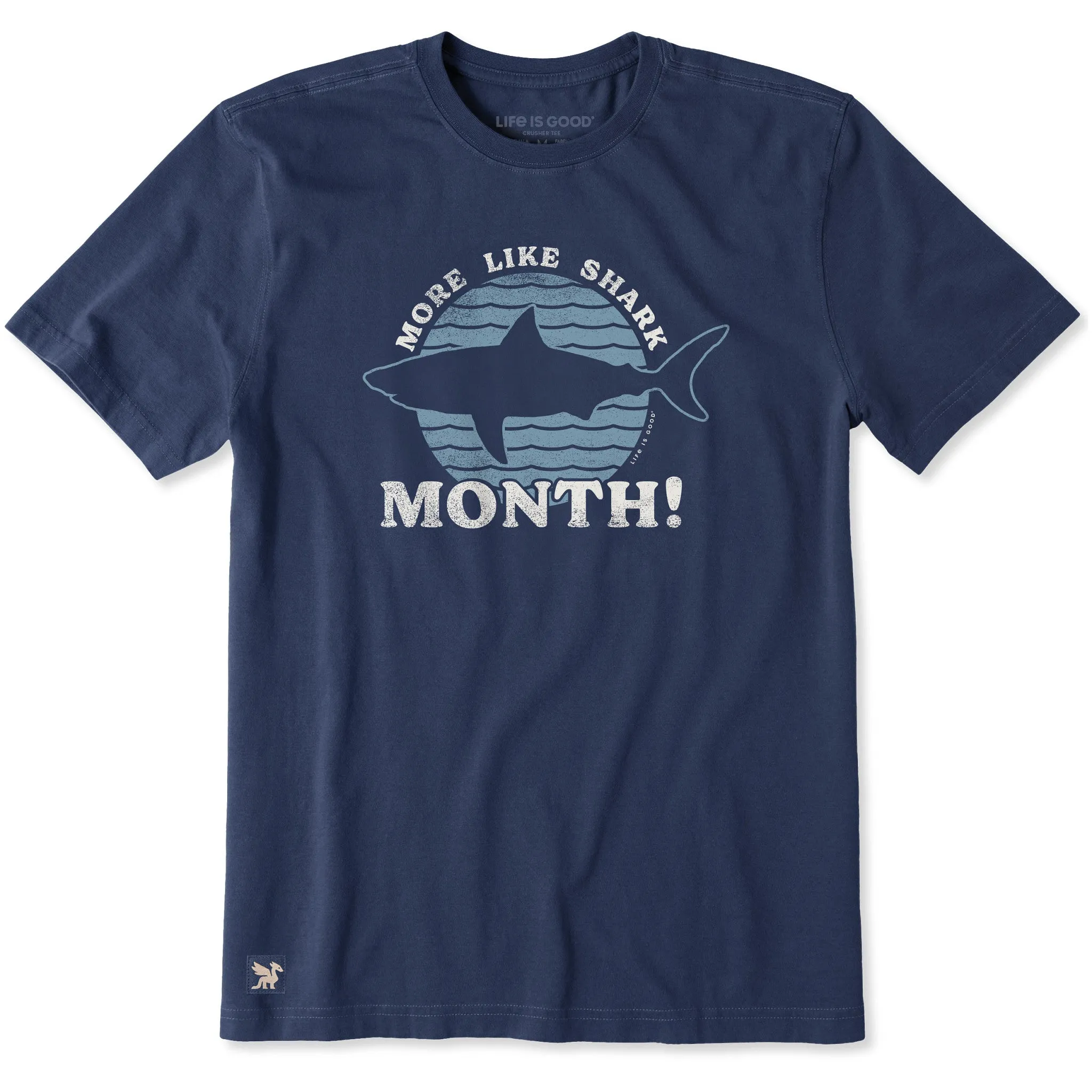 Men's More Like Shark Month! Short Sleeve Tee sold by Life is Good