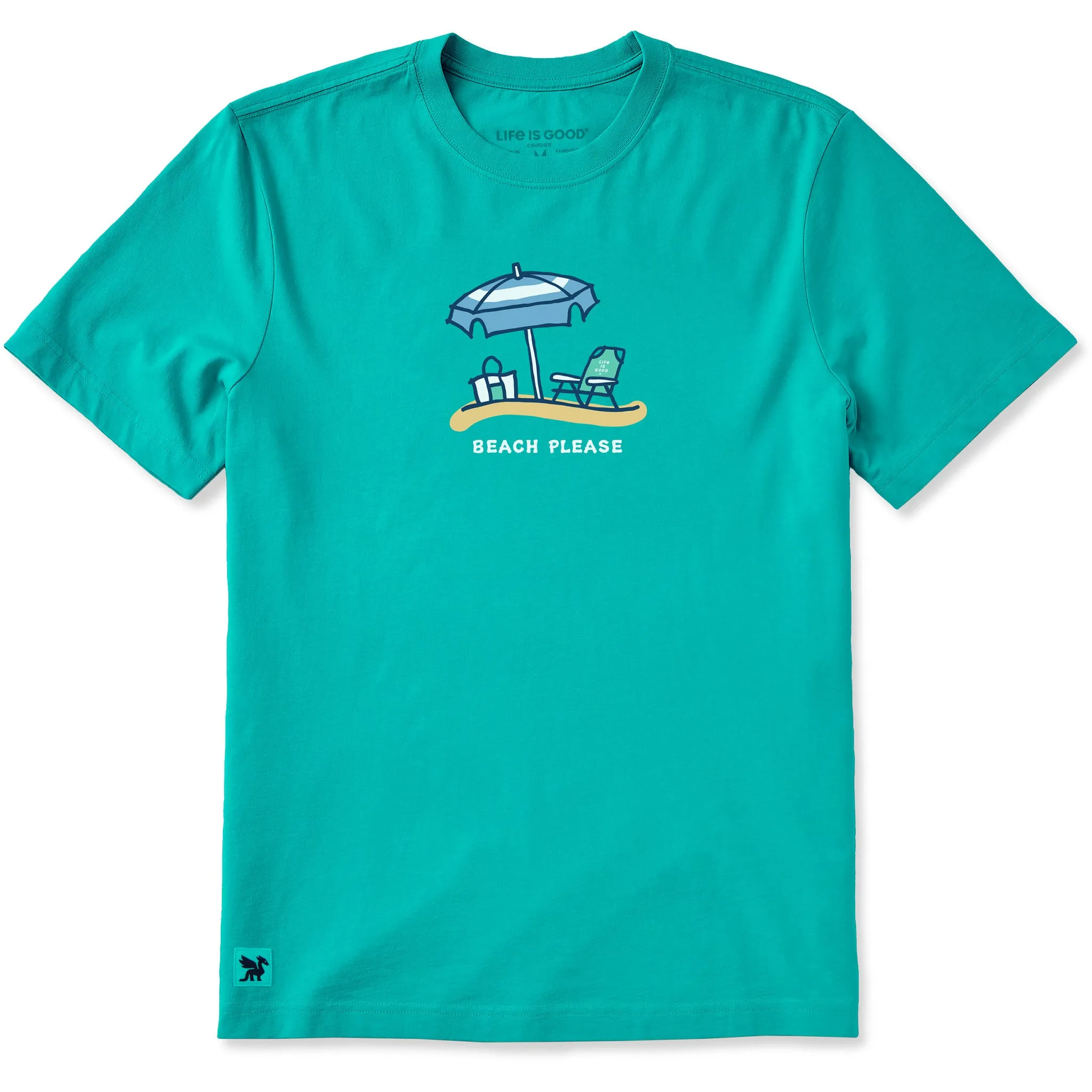 Men's Beach Please Umbrella Short Sleeve Crusher Tee sold by Life is Good