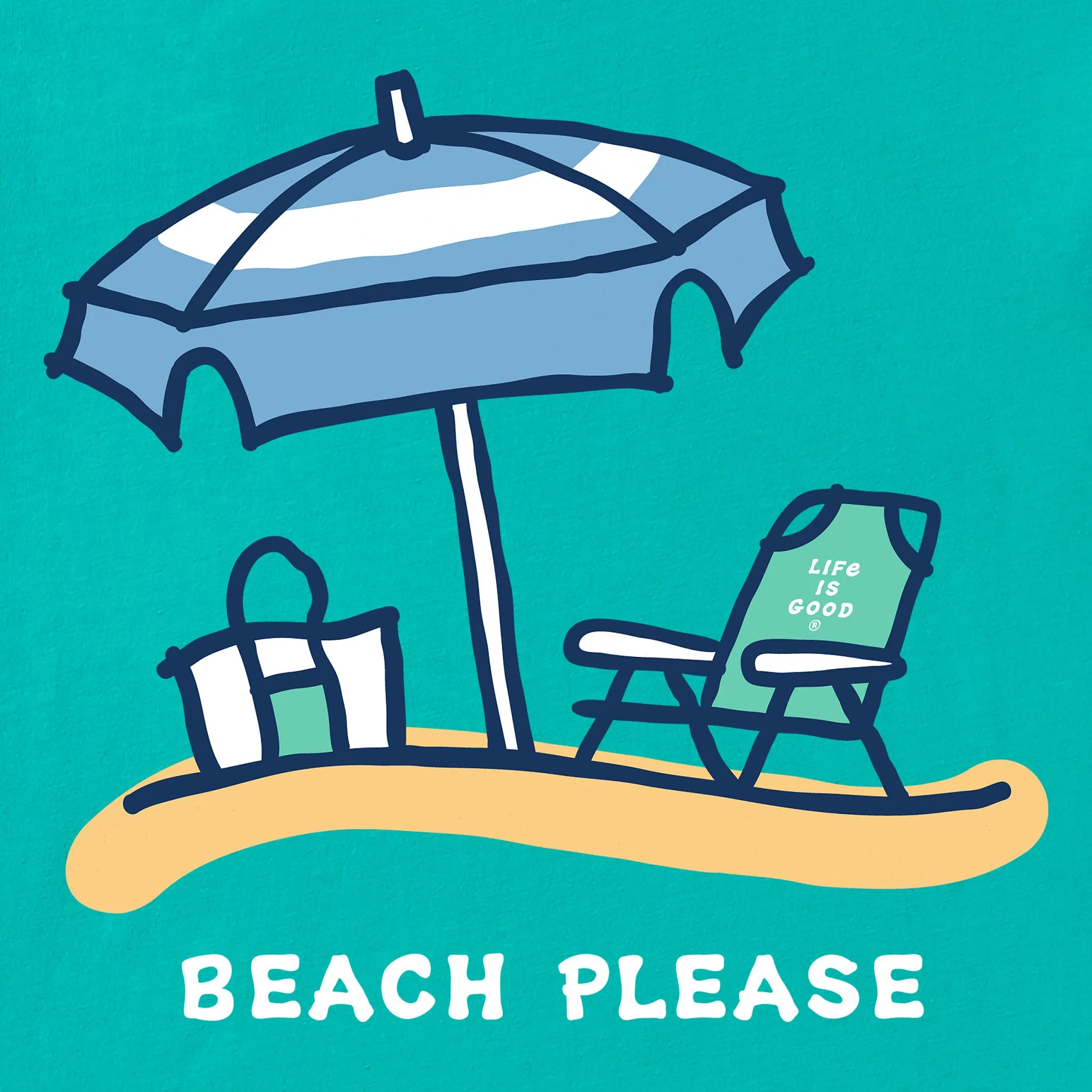 Men's Beach Please Umbrella Short Sleeve Crusher Tee sold by Life is Good product image thumbnail 2