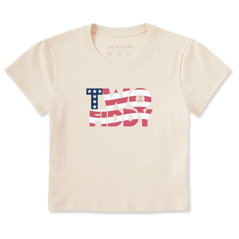 Women's Two Fiddy Flag Wave Crusher-LITE Shrunken Tee made by Life is Good
