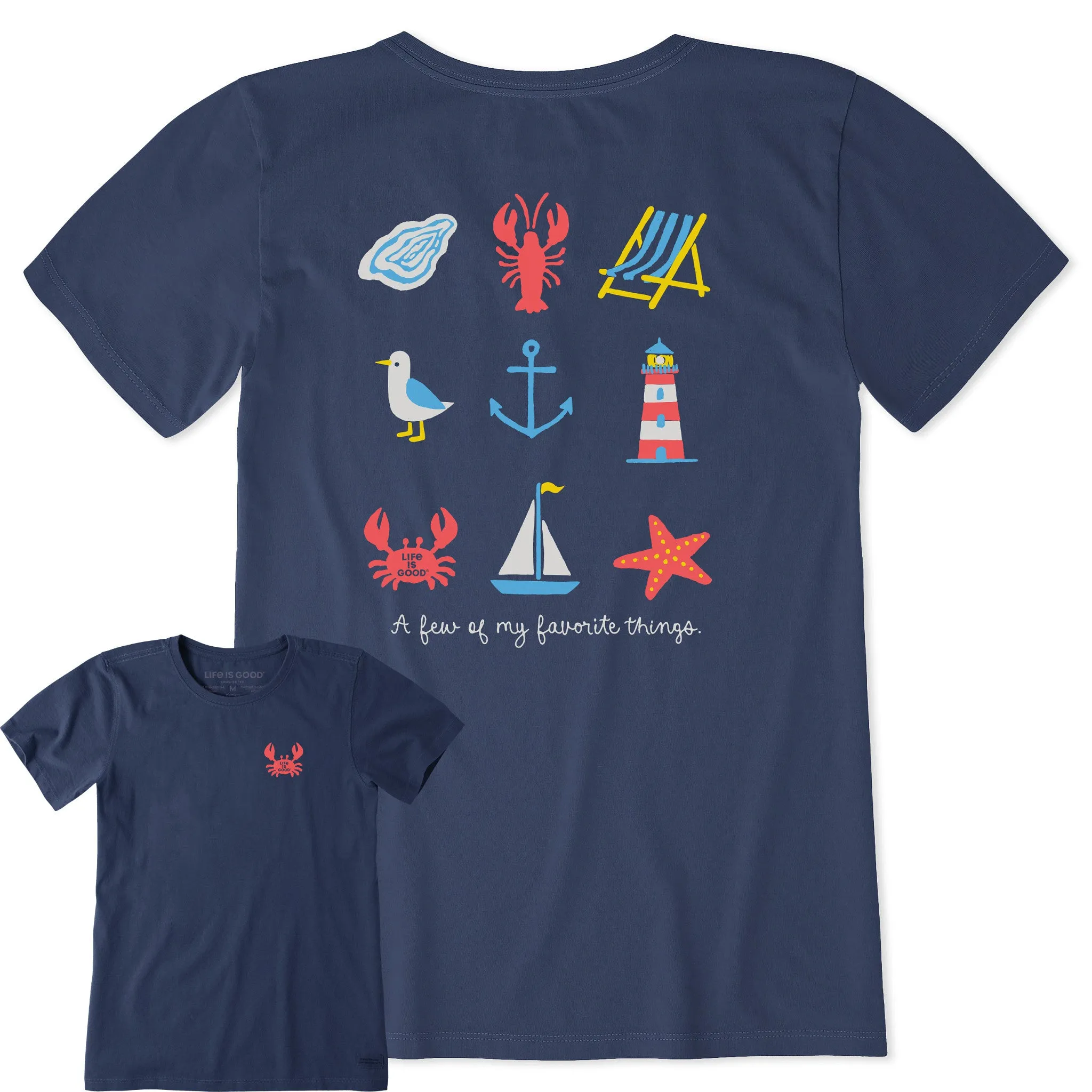 Women's A Few of my Favorite Coastal Things Short Sleeve Crusher-LITE Tee sold by Life is Good