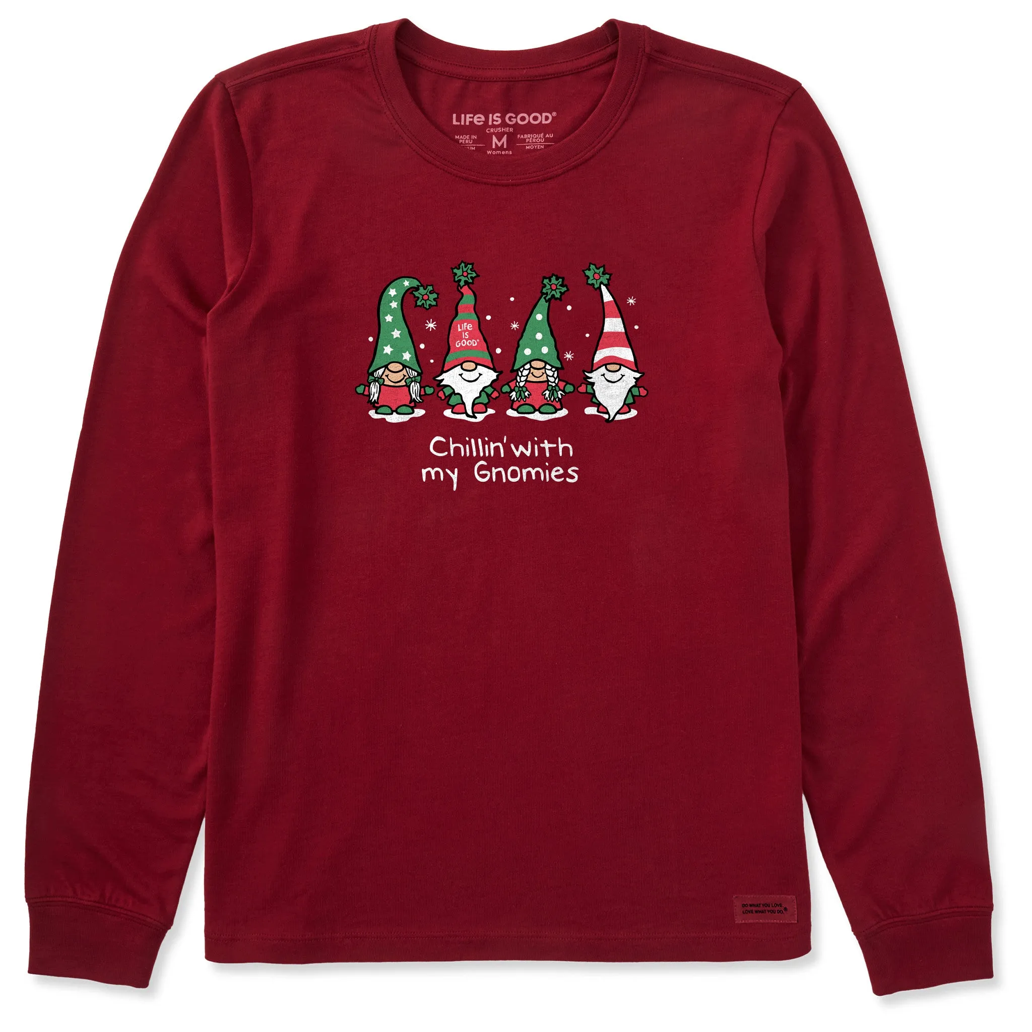 Women's Chillin' with my Gnomies Fam Long Sleeve Crusher Tee sold by Life is Good product image thumbnail 3
